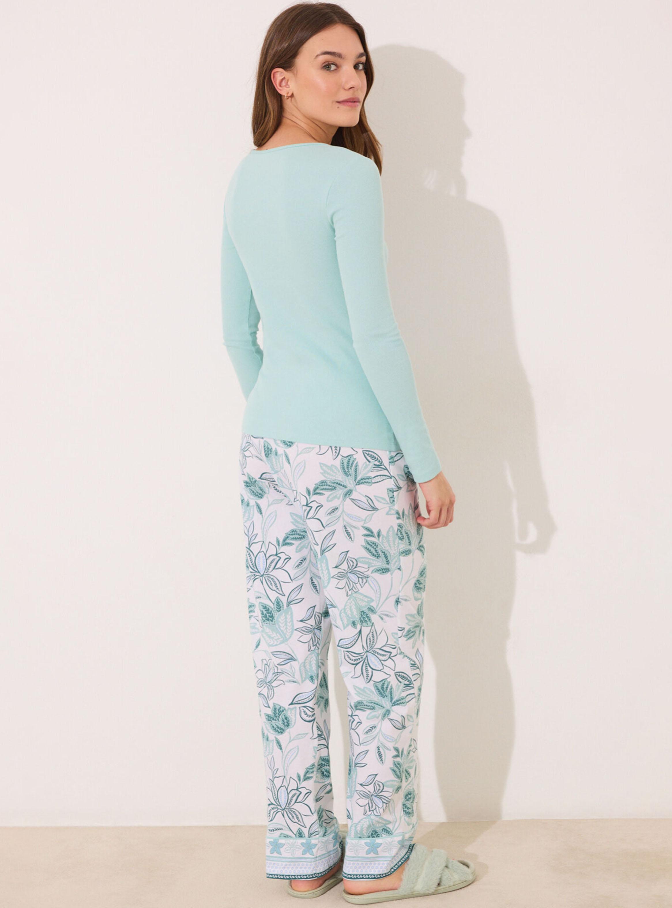 Pijama Largo Flores-1