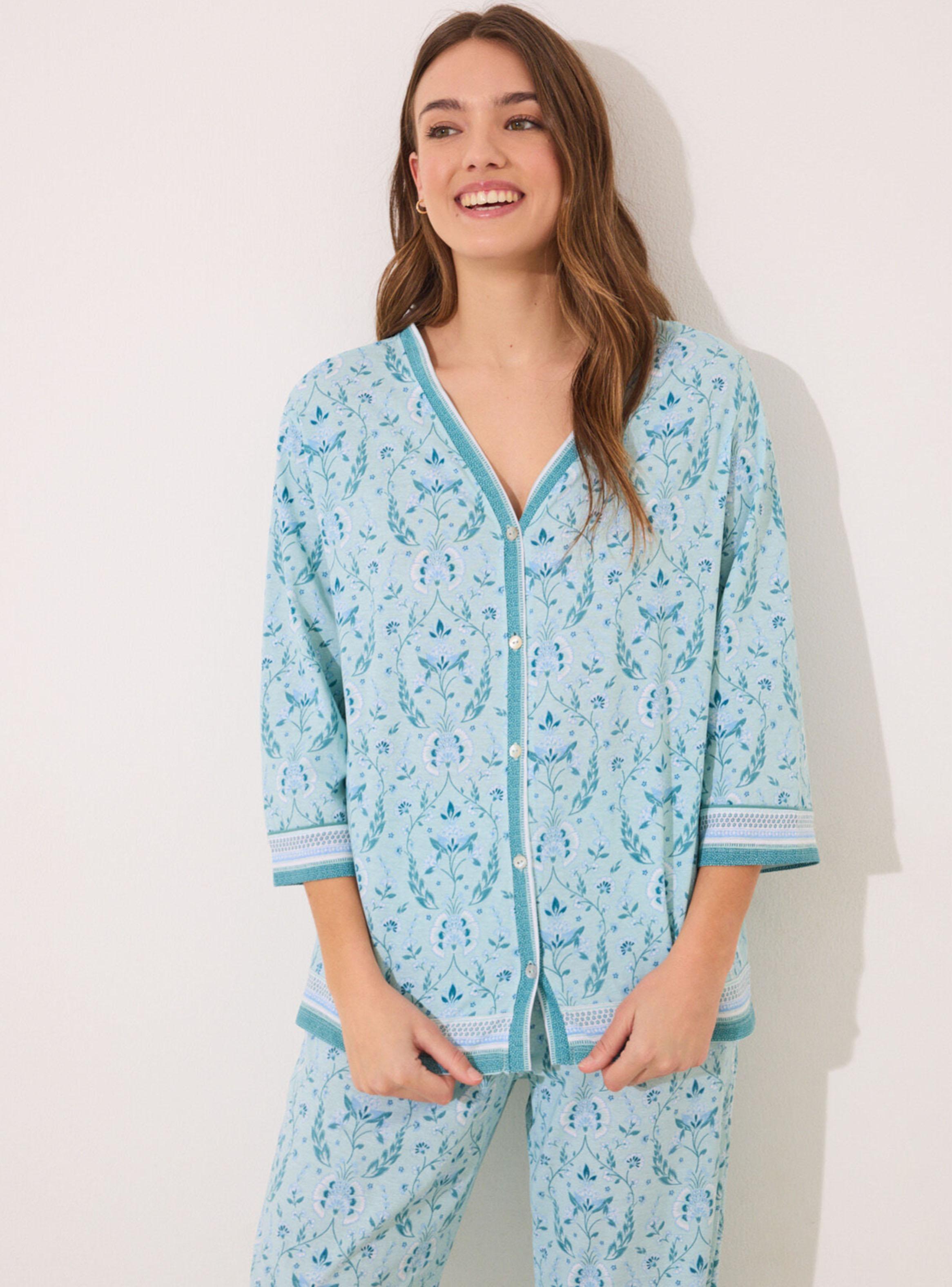 Pijama Algodón Estampado Flores-2