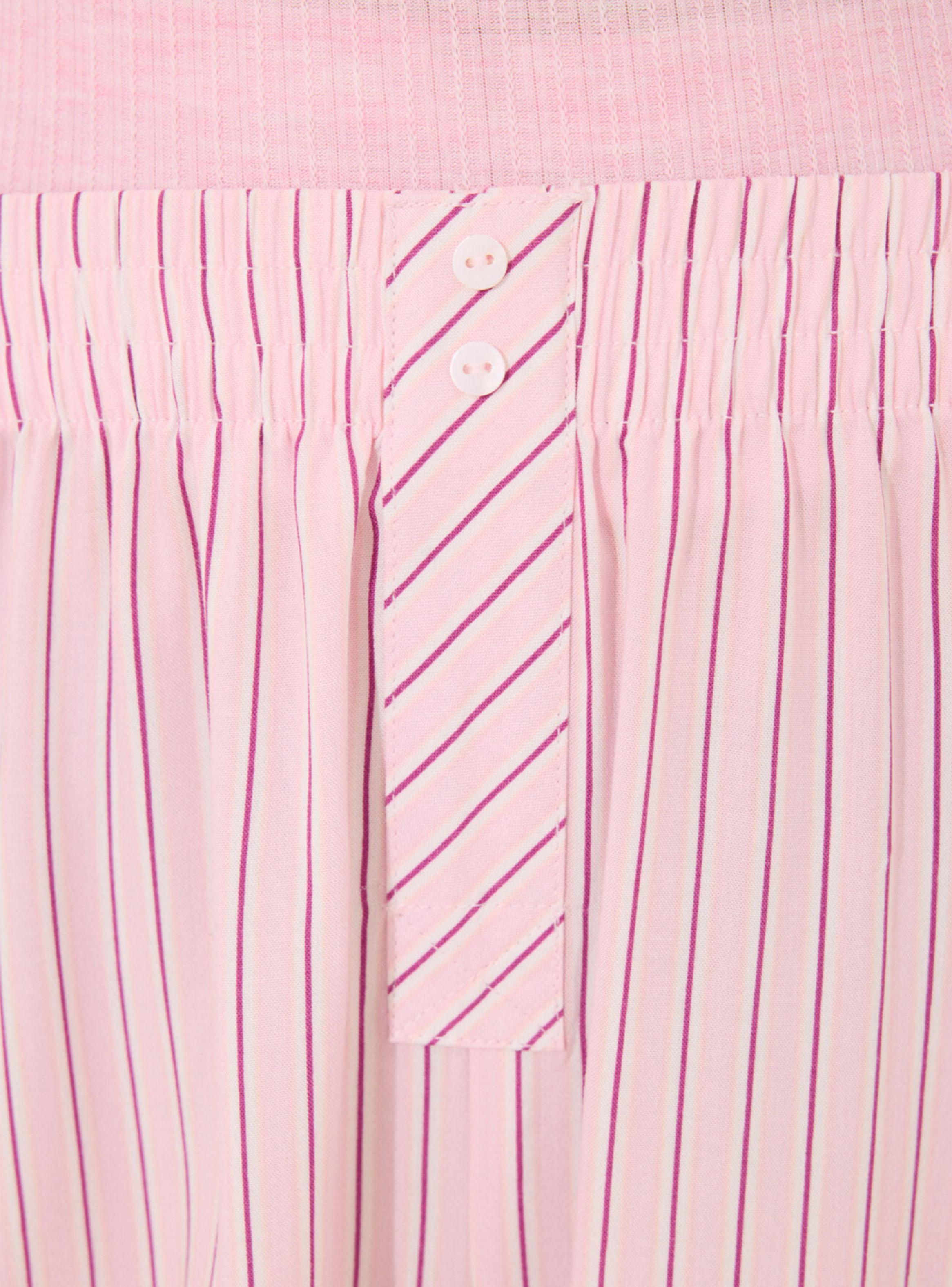 Pijama Viscosa Canalé Rosa Rayas-4