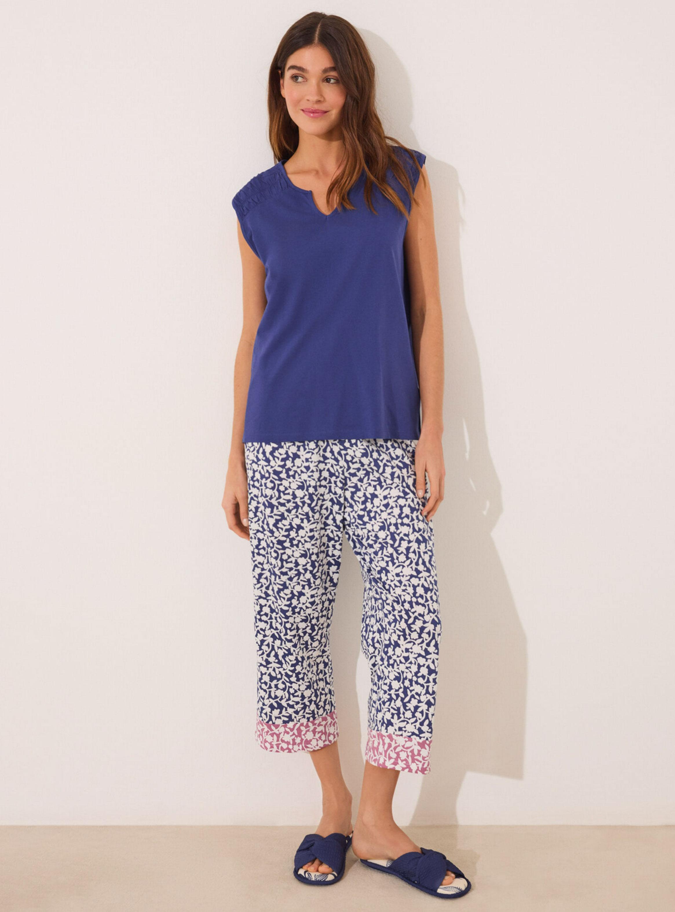 Pijama Capri Algodón Print Flores-0