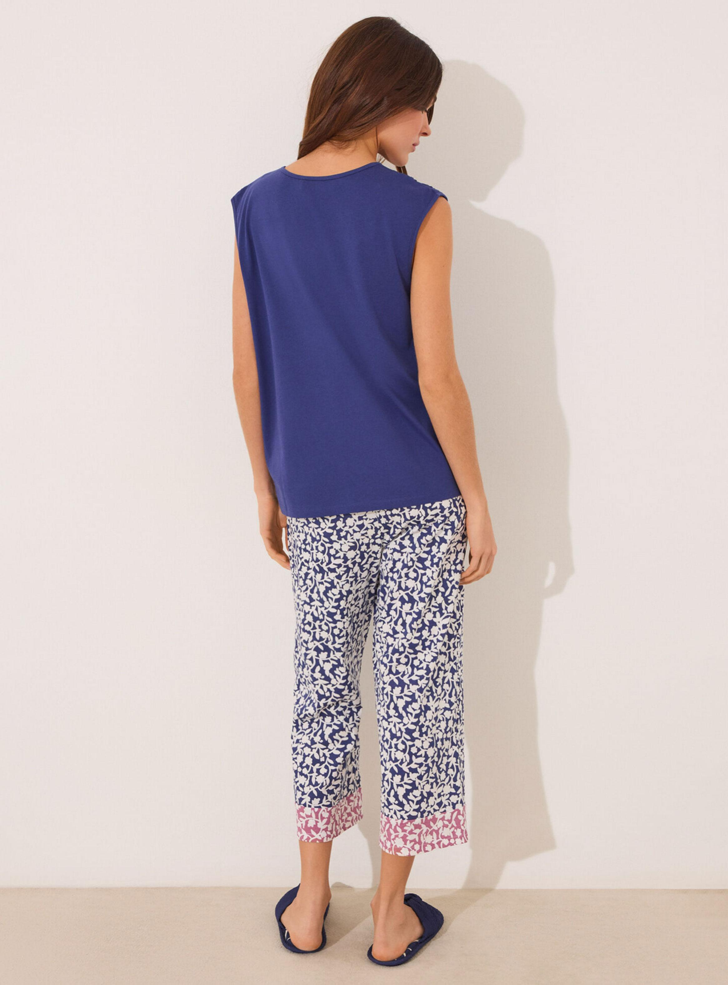 Pijama Capri Algodón Print Flores-1