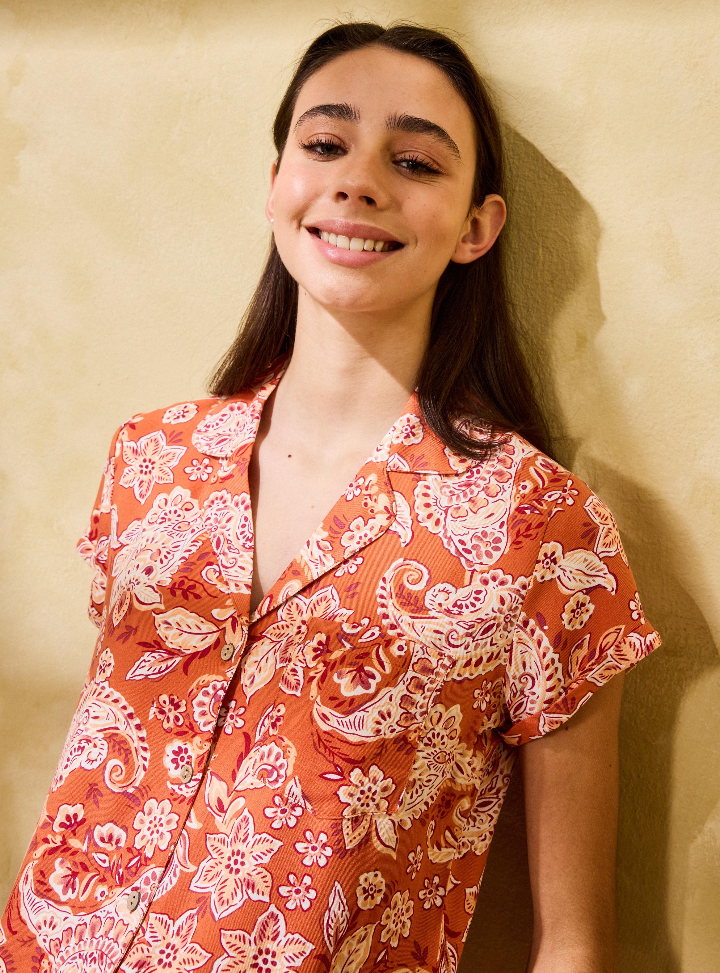 Pijama Camisero Manga Corta Estampado-2