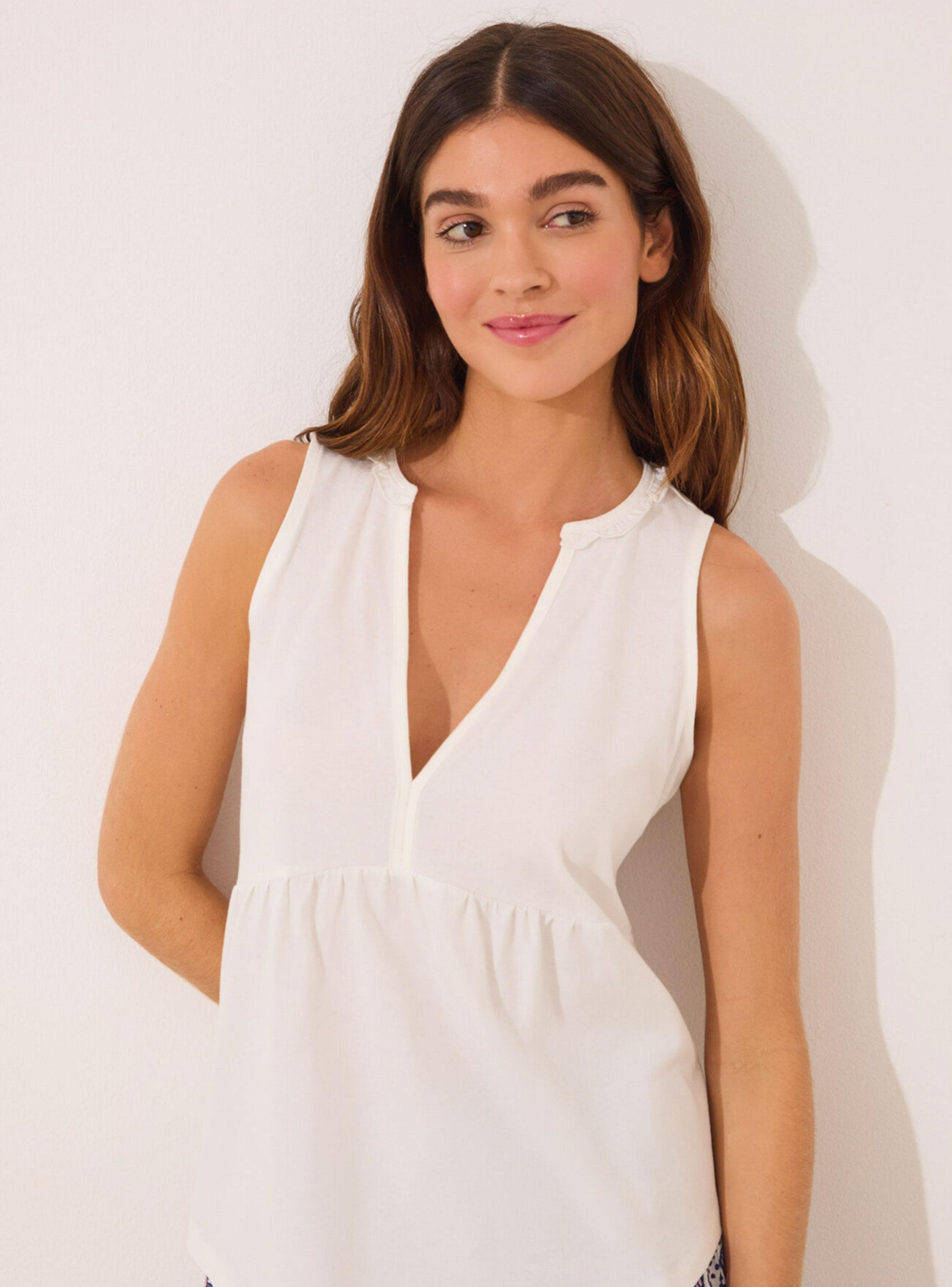 Pijama Corto con Tirantes Escote Algodón Estampado-1