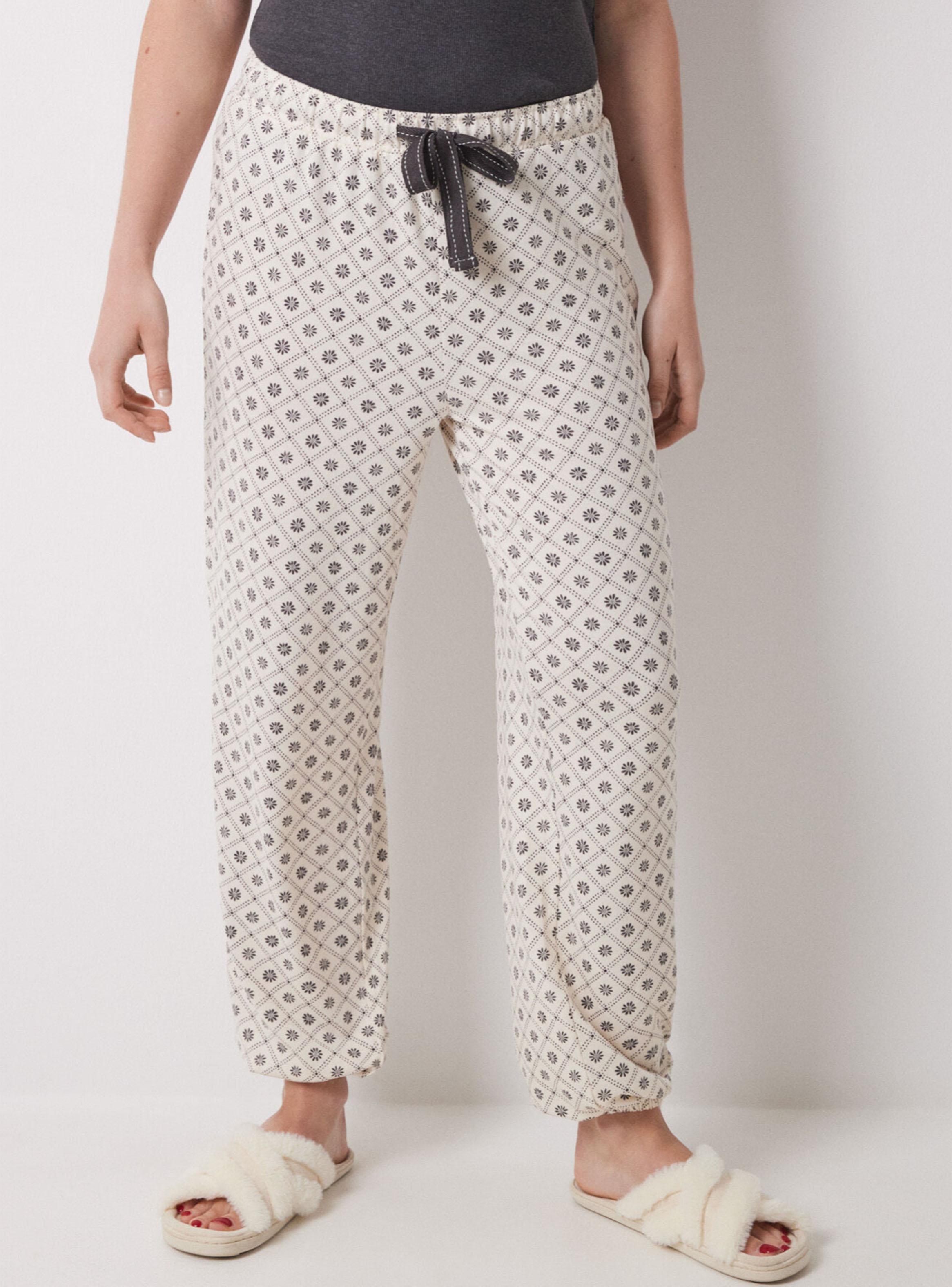 Pantalón Largo Carrot Estampado Cuadros y Flores-3