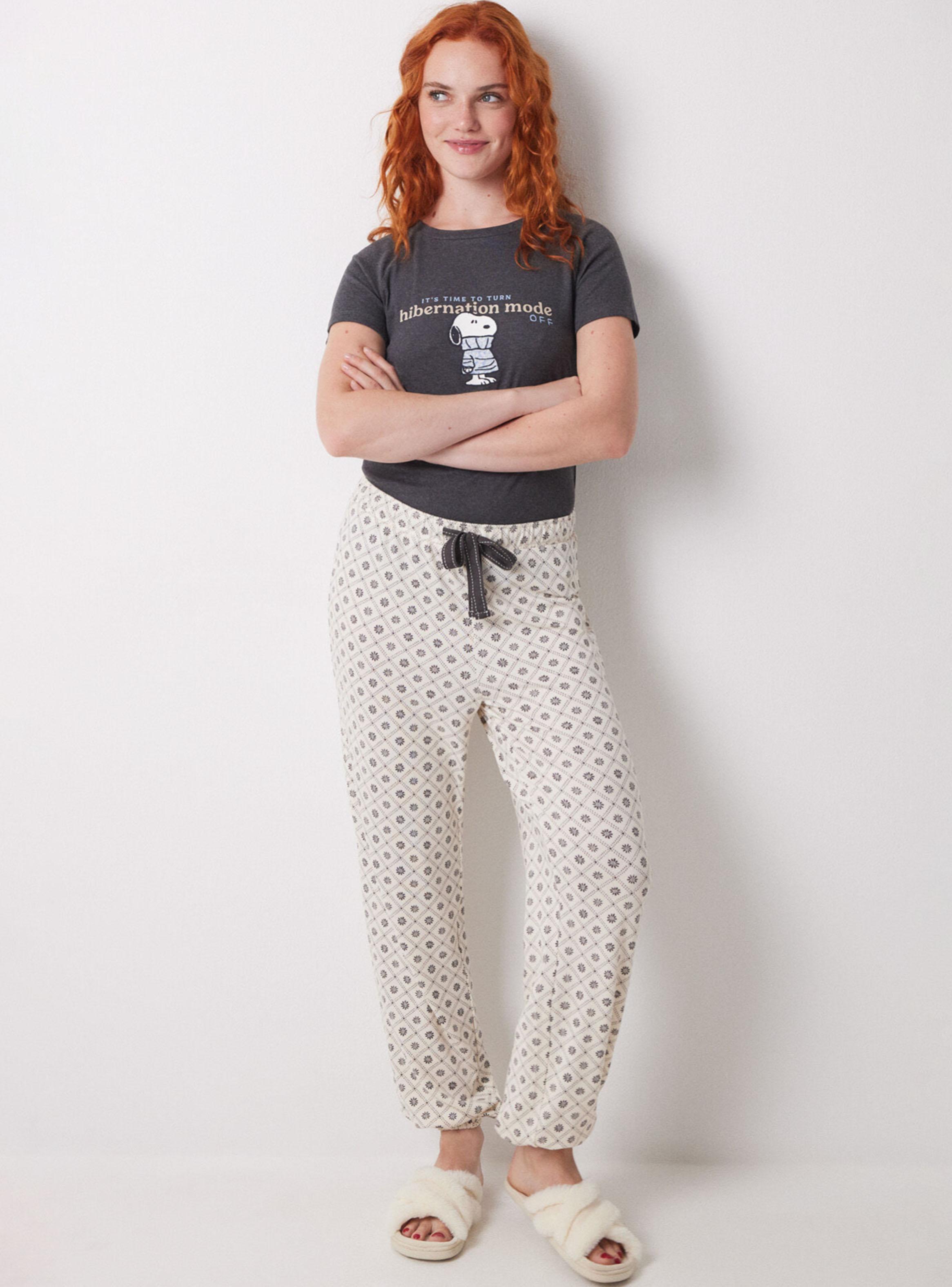 Pantalón Largo Carrot Estampado Cuadros y Flores-4