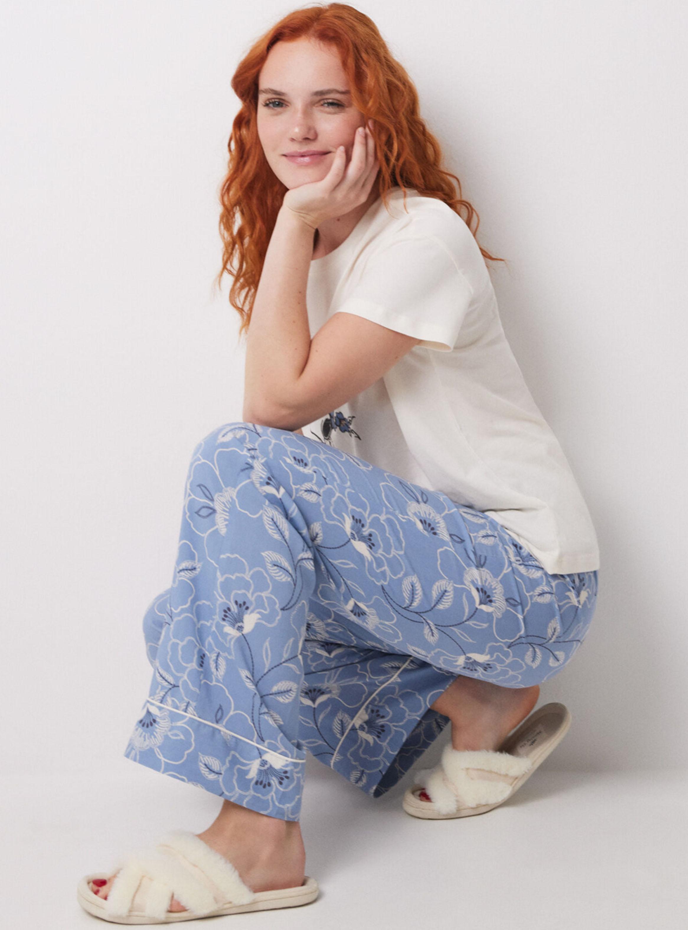 Pantalón Largo Estampado Flores Es-4