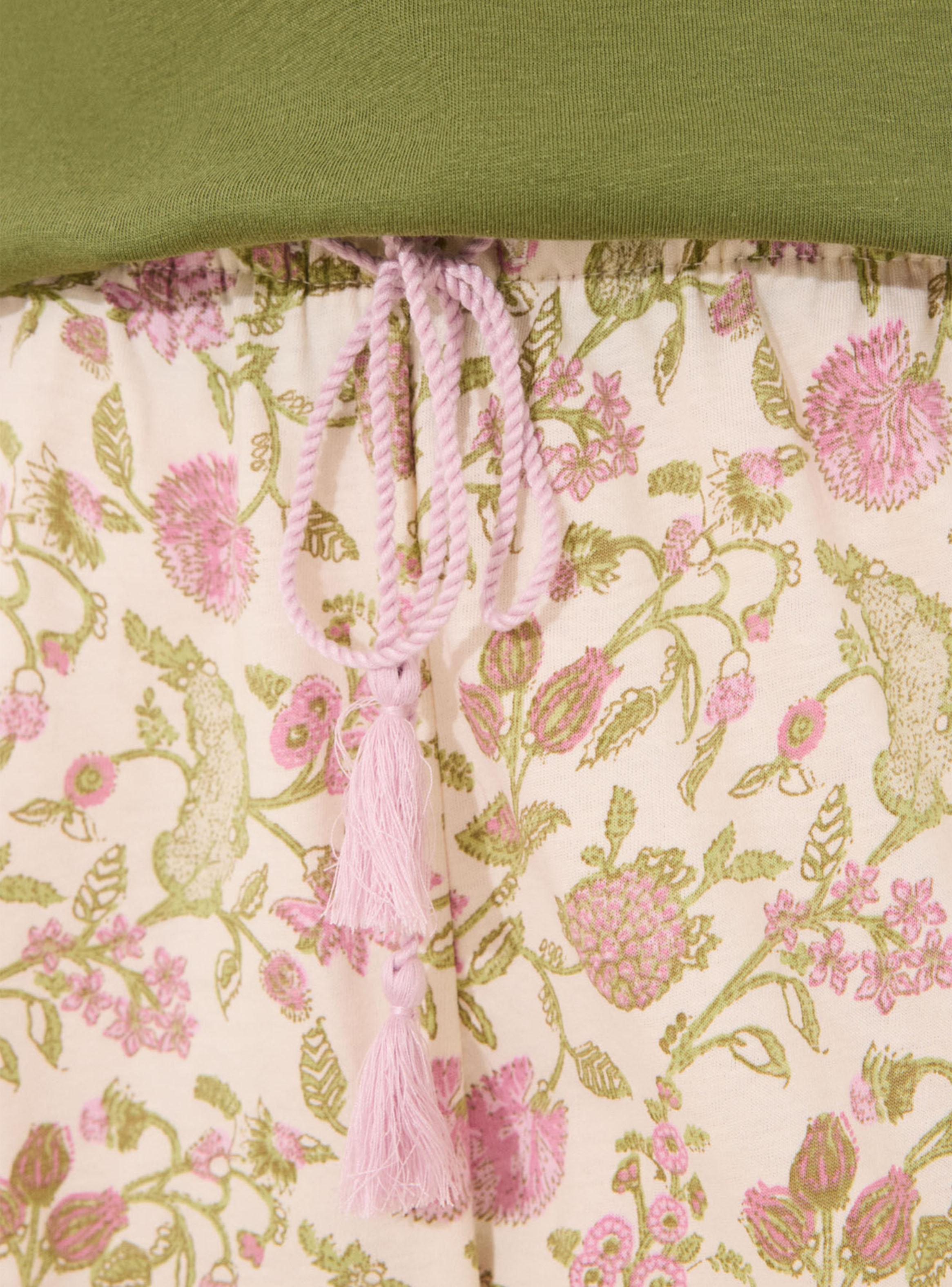 Pantalón Largo Carrot Algodón Flores Color Fleurs-3