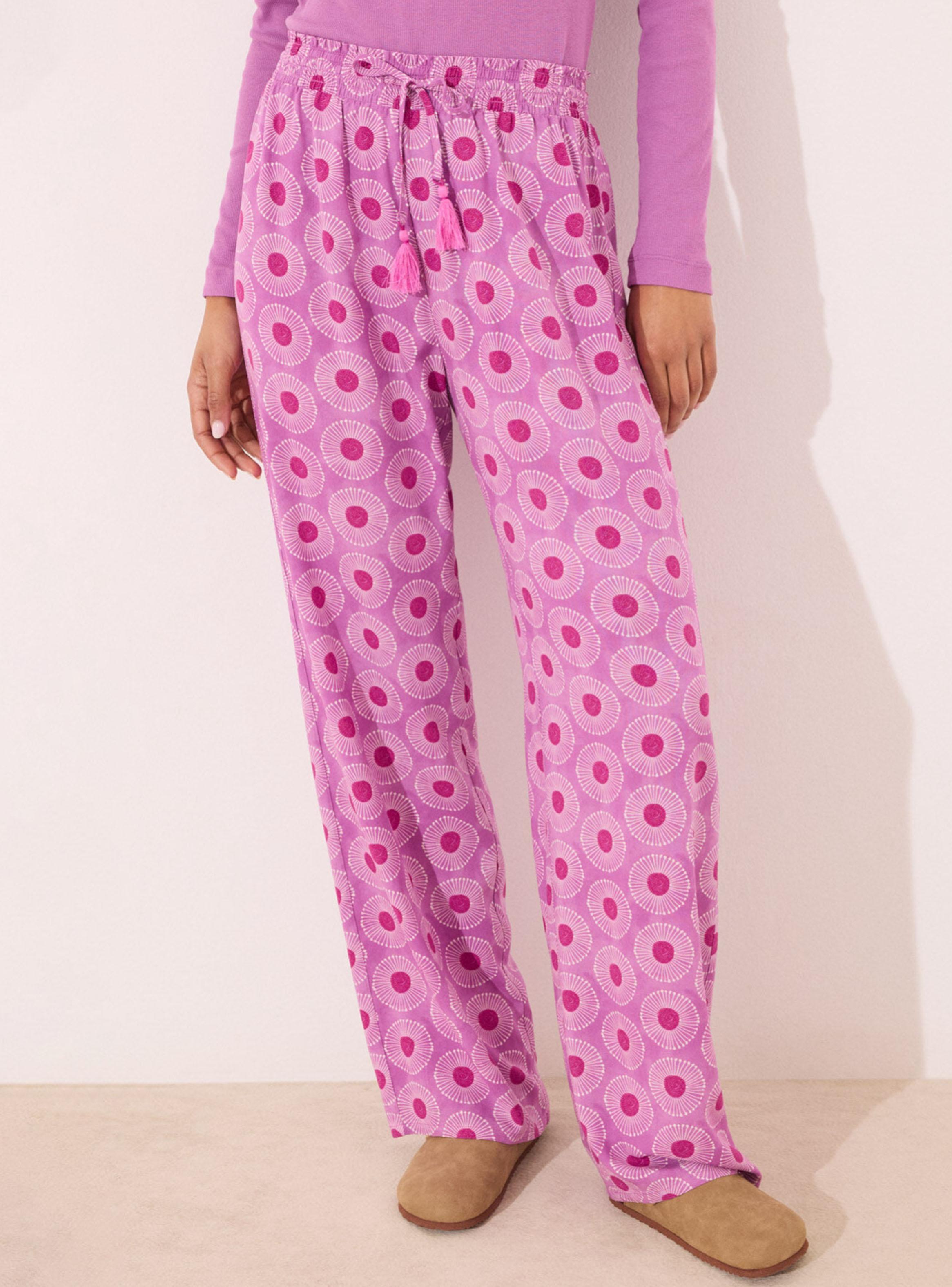 Pantalón Largo Viscosa Estampado Geométrico-3