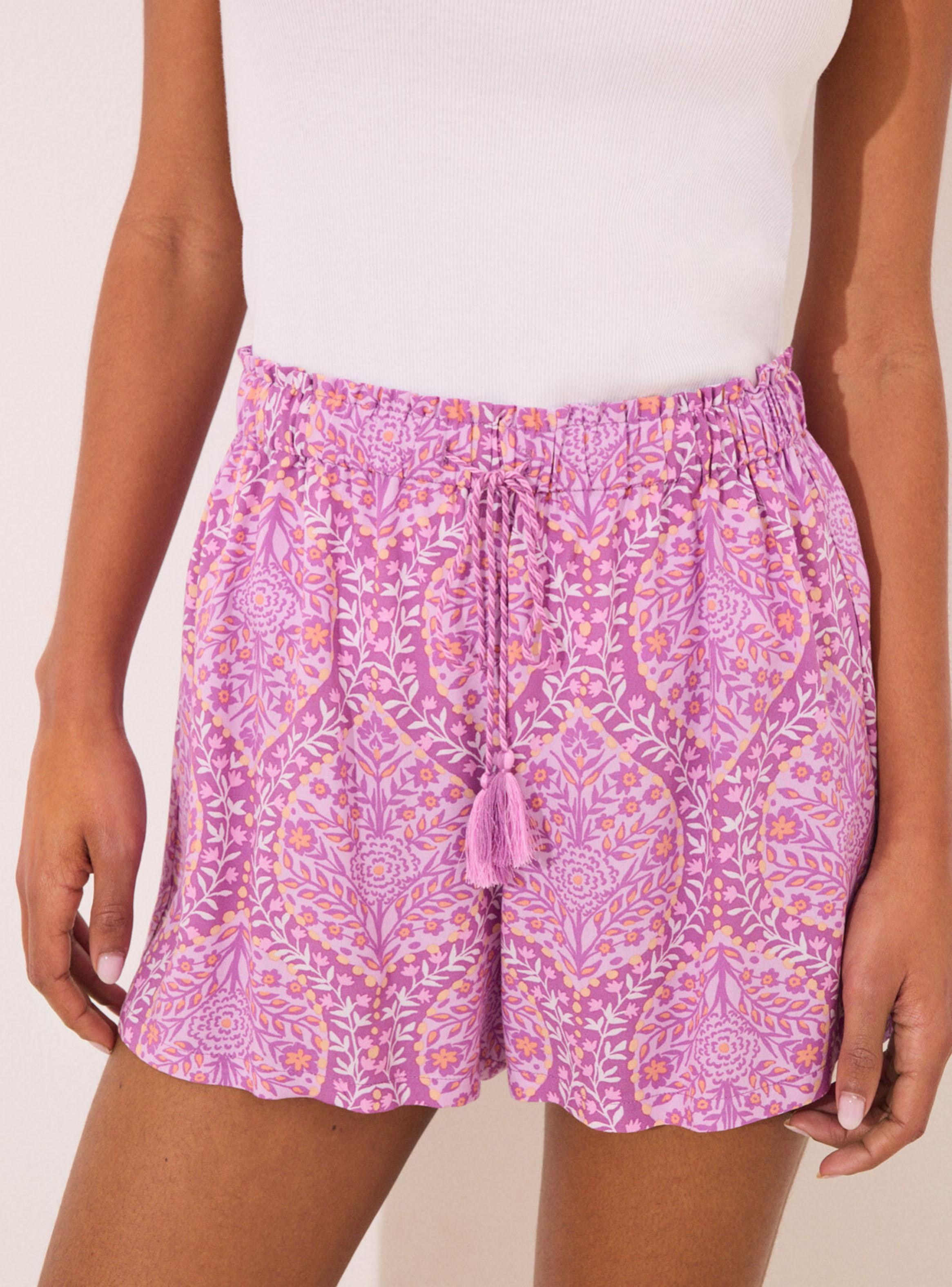 Pantalón Corto Viscosa Estampado Boho-3