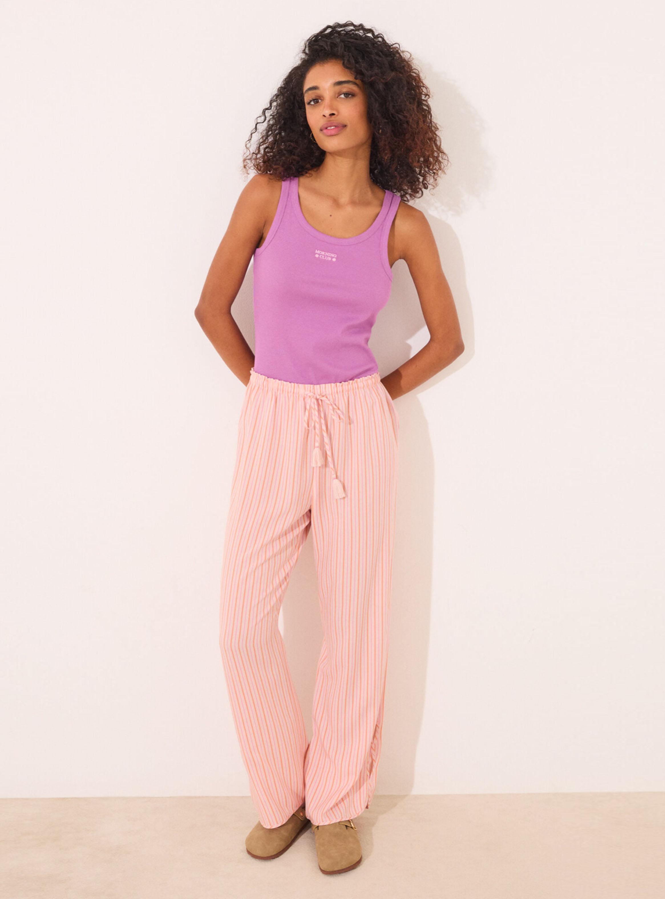 Pantalón Largo Viscosa Estampado Rayas-4