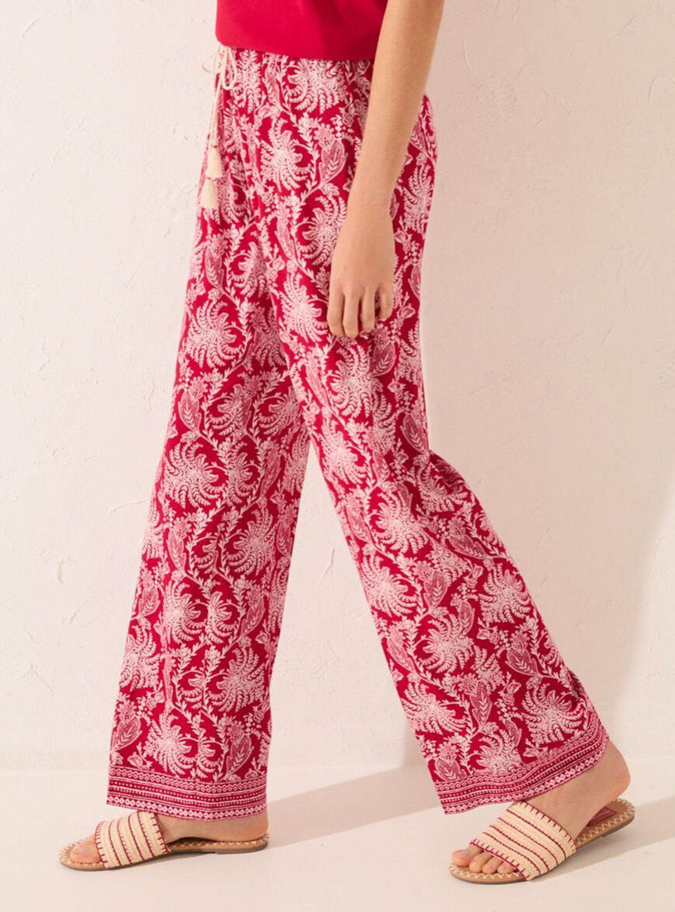 Pantalón Largo Viscosa Estampado Hojas-2