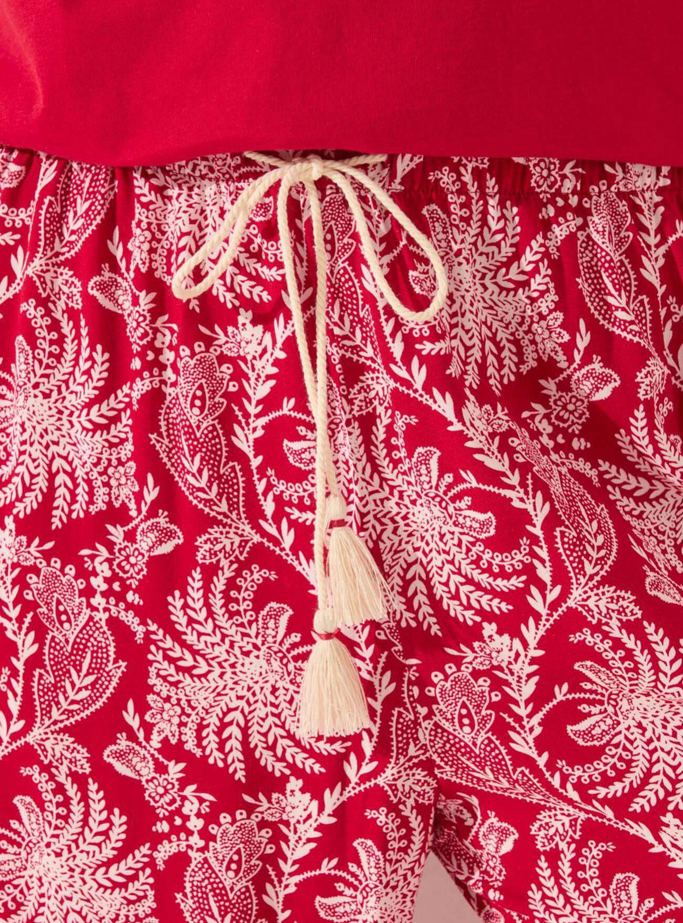 Pantalón Largo Viscosa Estampado Hojas-3