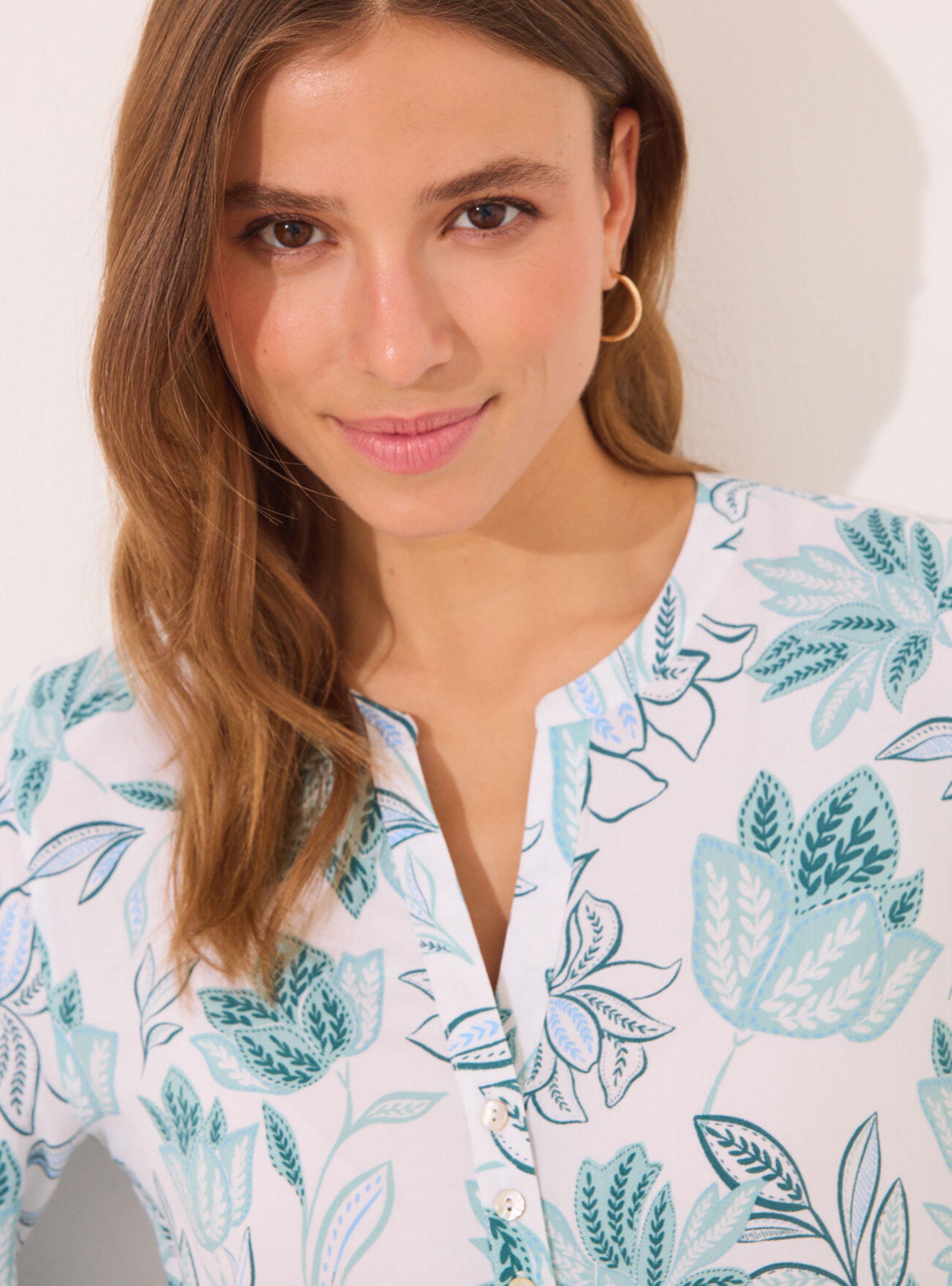 Camisola Viscosa Flores S-4