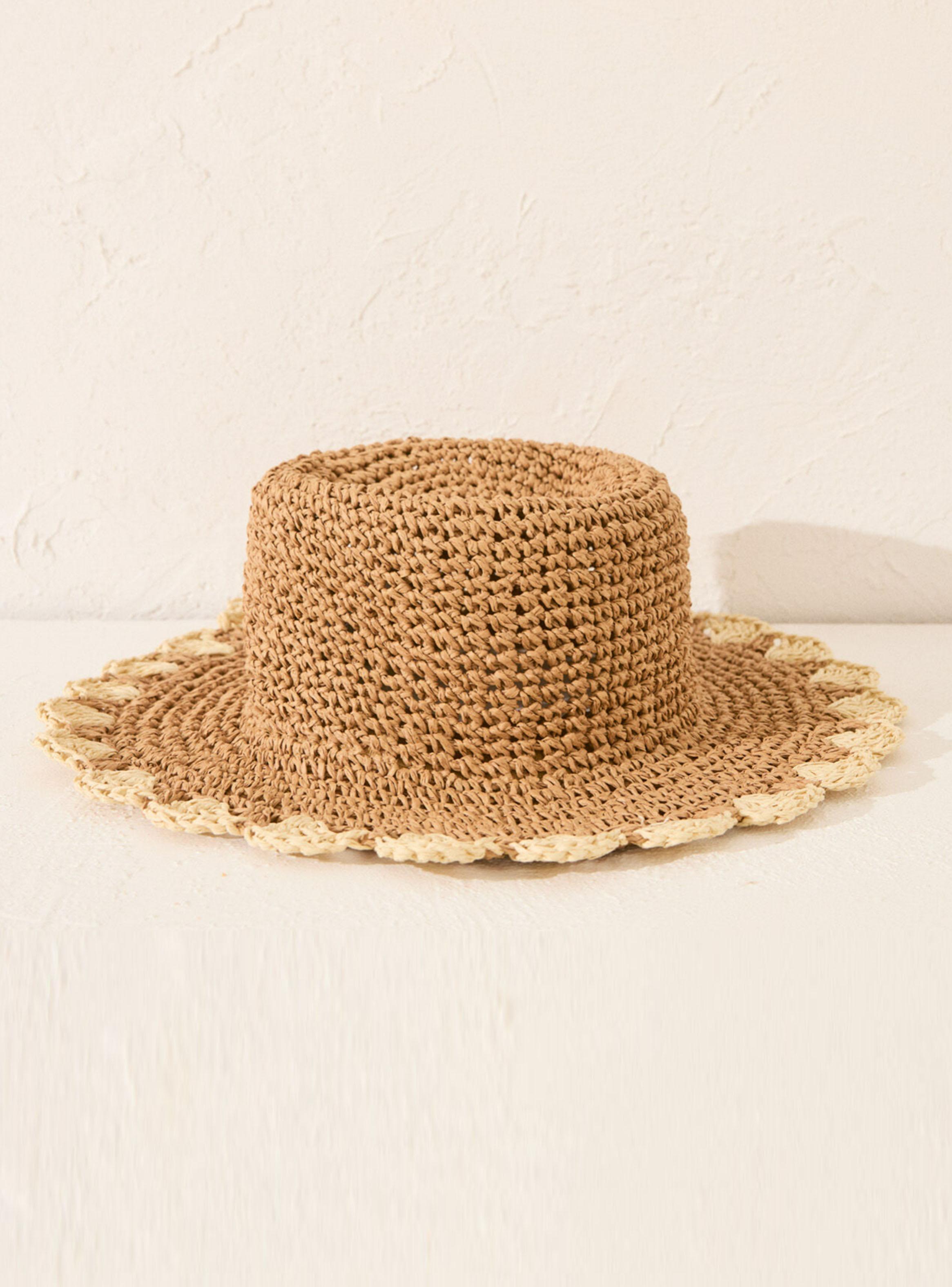 Sombrero de Rafia Detalle Macramé-0