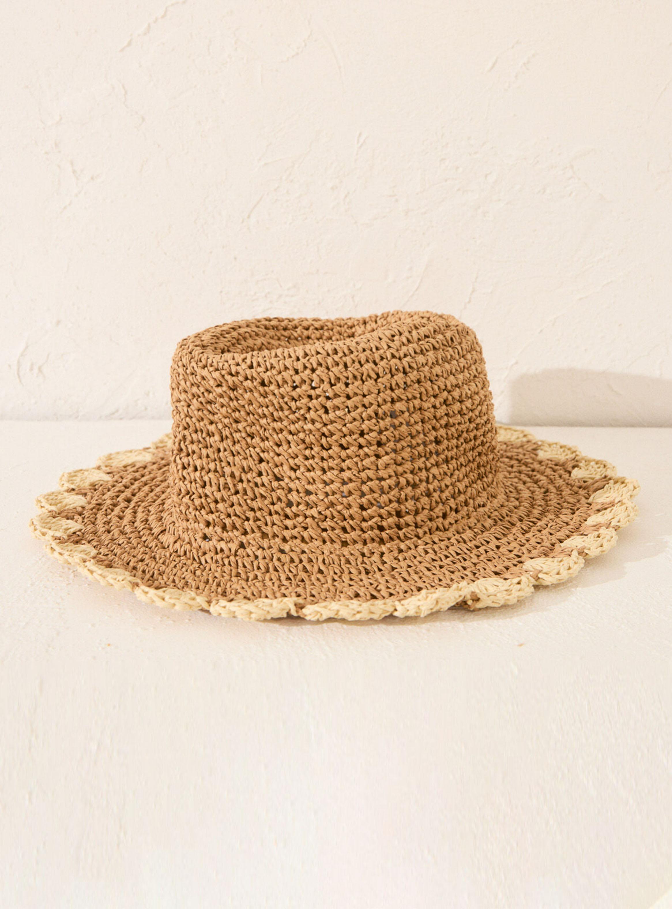 Sombrero de Rafia Detalle Macramé-1