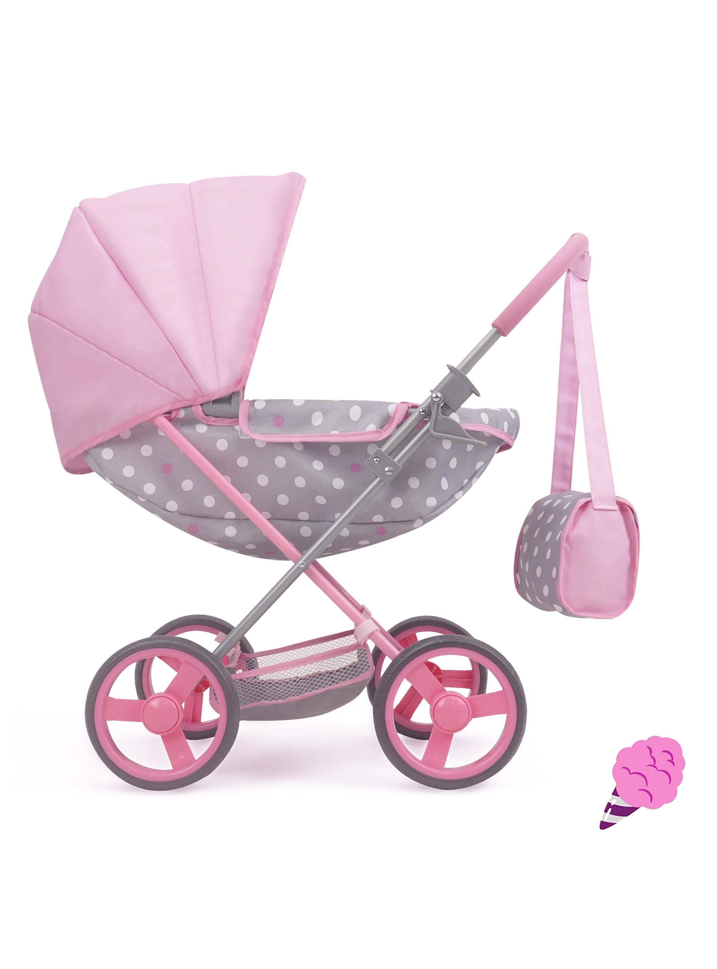 Coche de Muñecas Cuna Cotton Candy Gris/Rosa-2