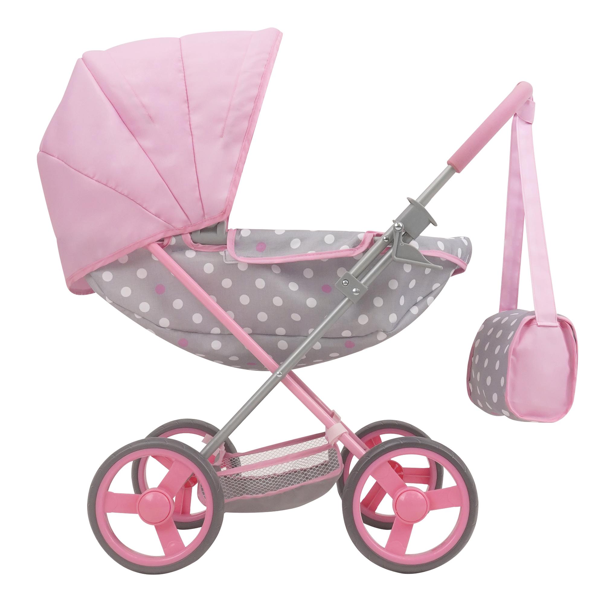 Coche de Muñecas Cuna Cotton Candy Gris/Rosa-5