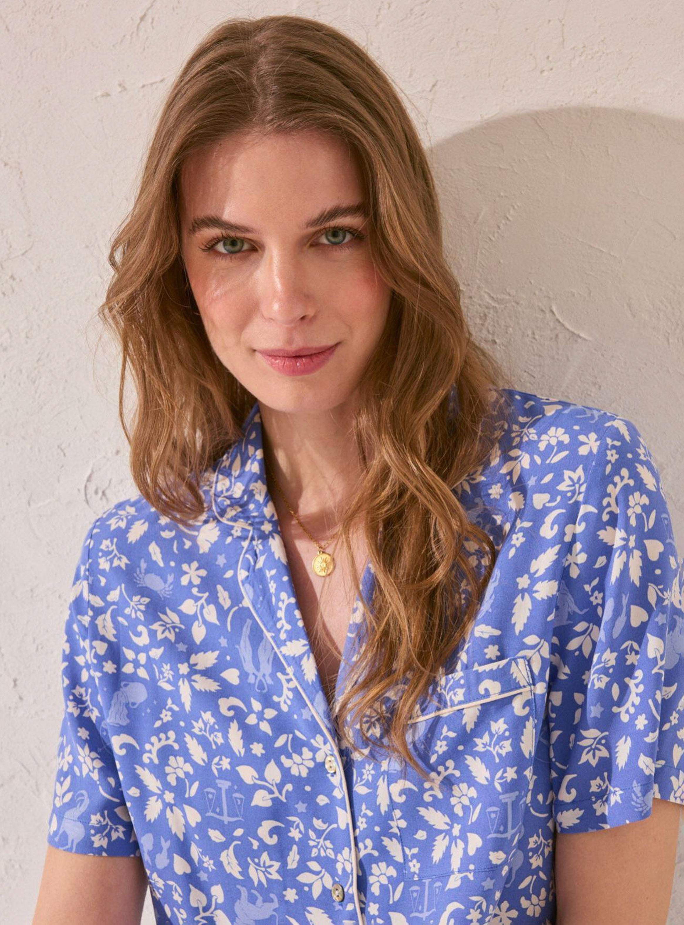 Pijama Camisero Largo Print Flores-4