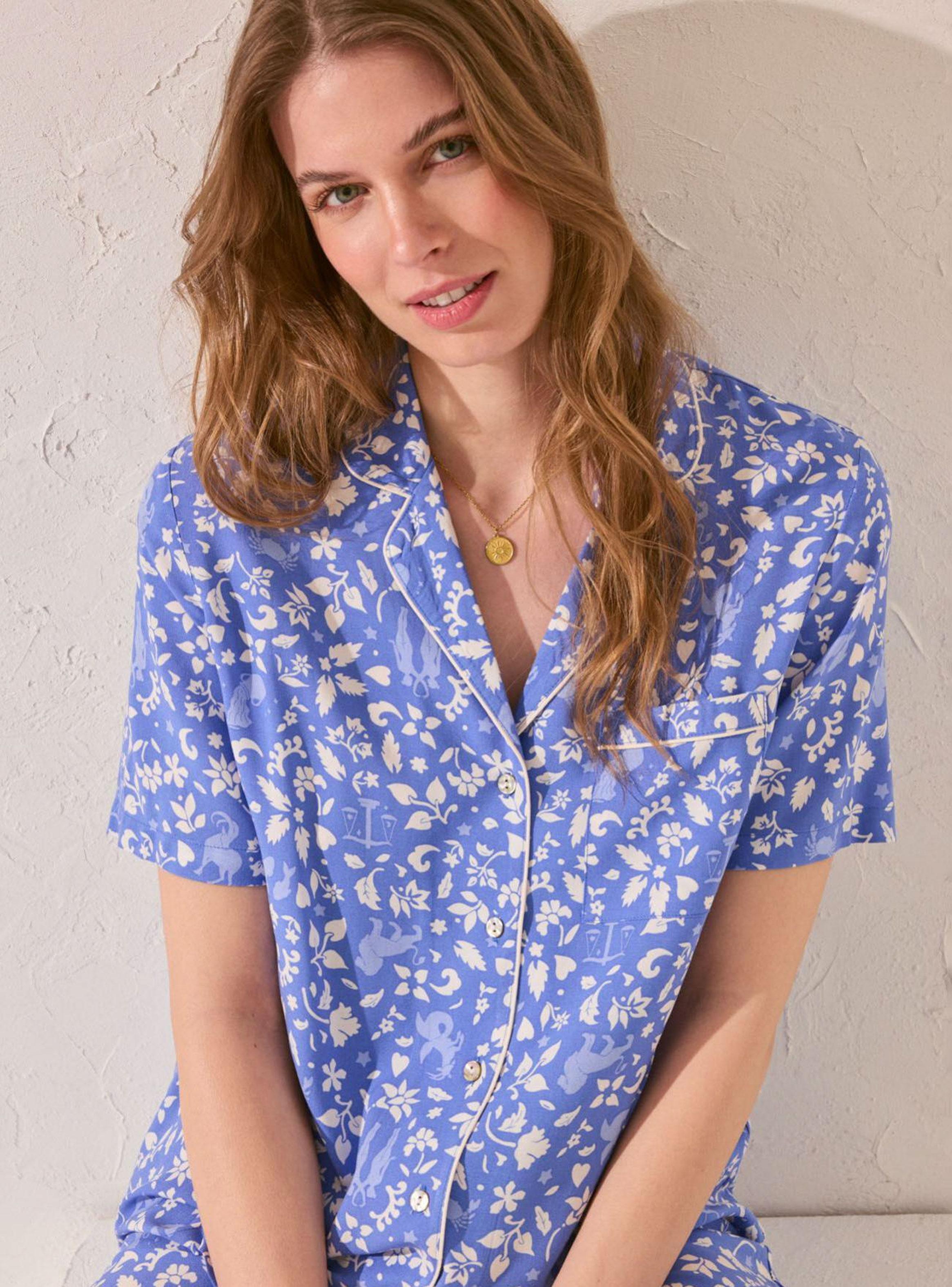 Pijama Camisero Largo Print Flores-3