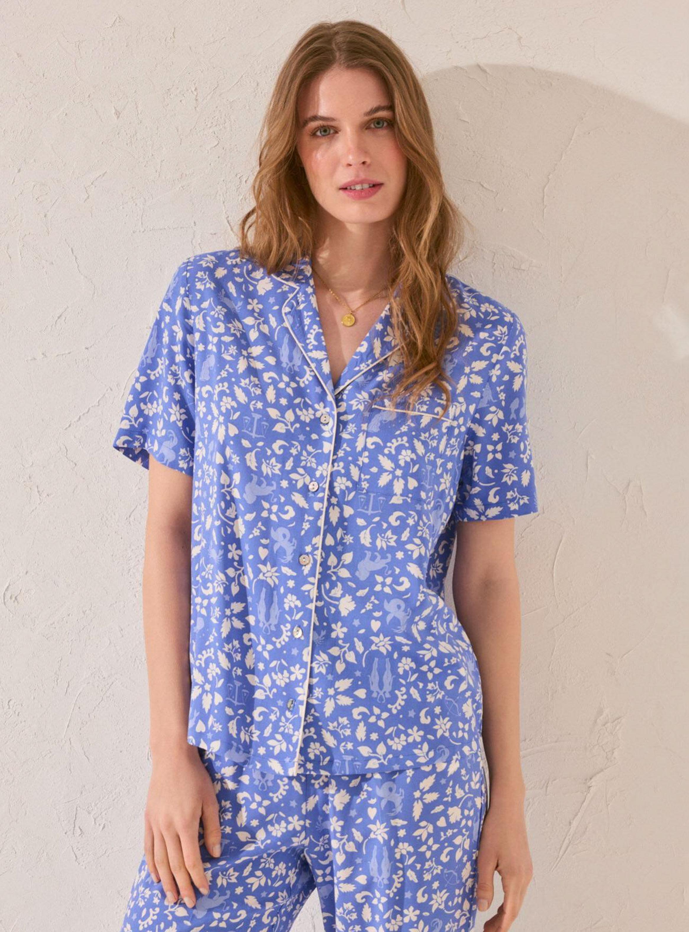 Pijama Camisero Largo Print Flores-2