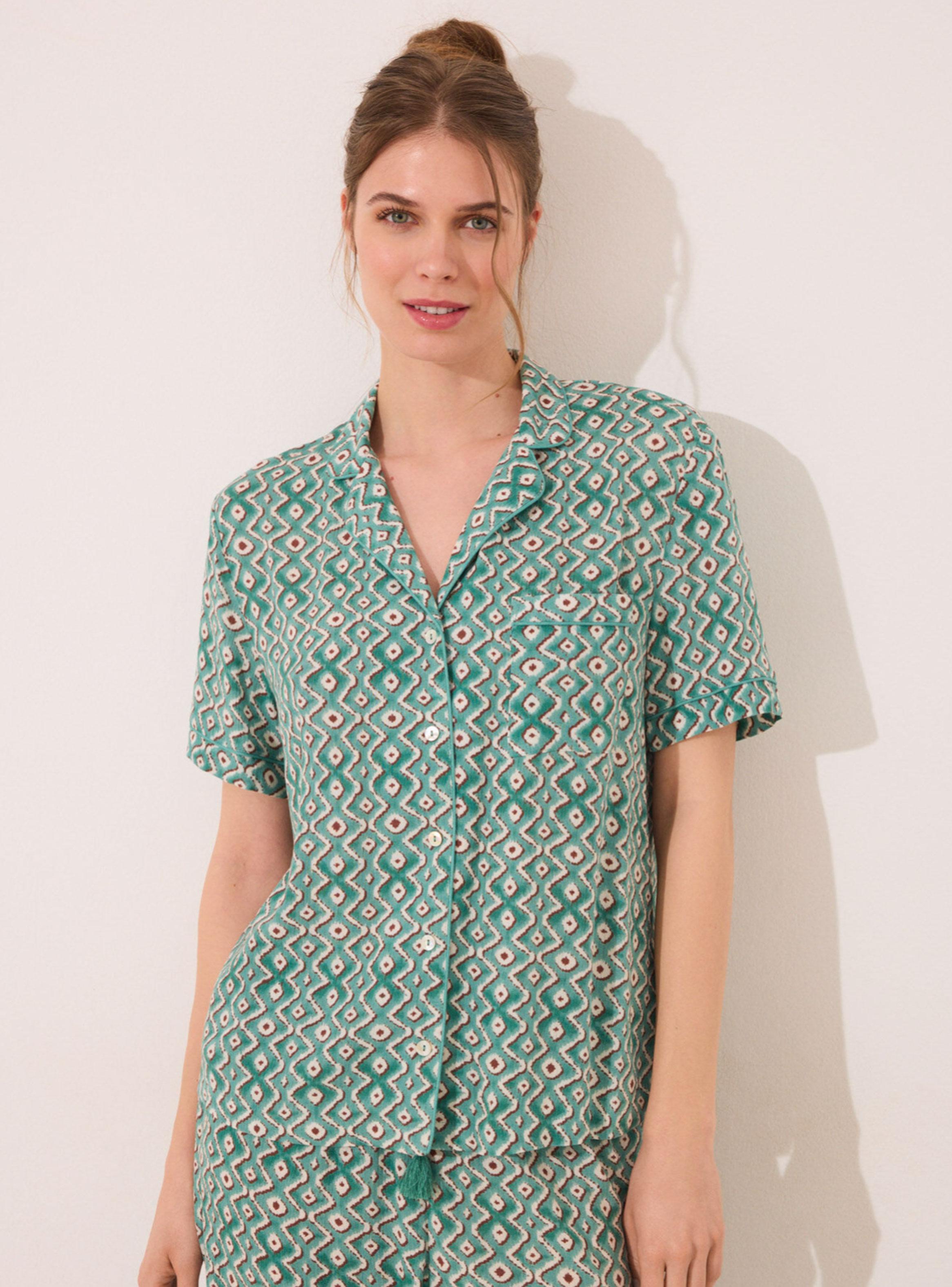 Pijama Camisero Capri Print Geométrico-3