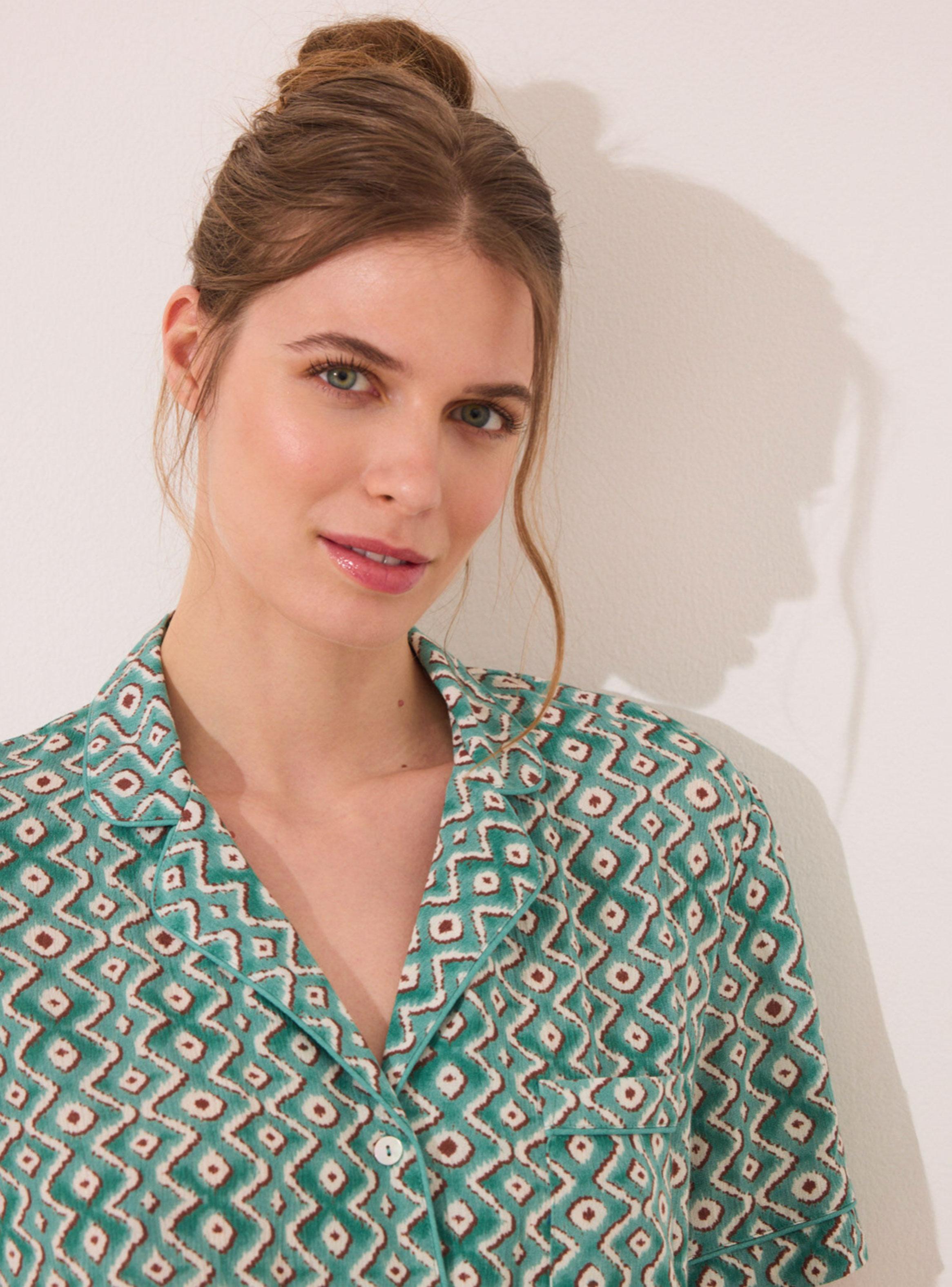 Pijama Camisero Capri Print Geométrico-4