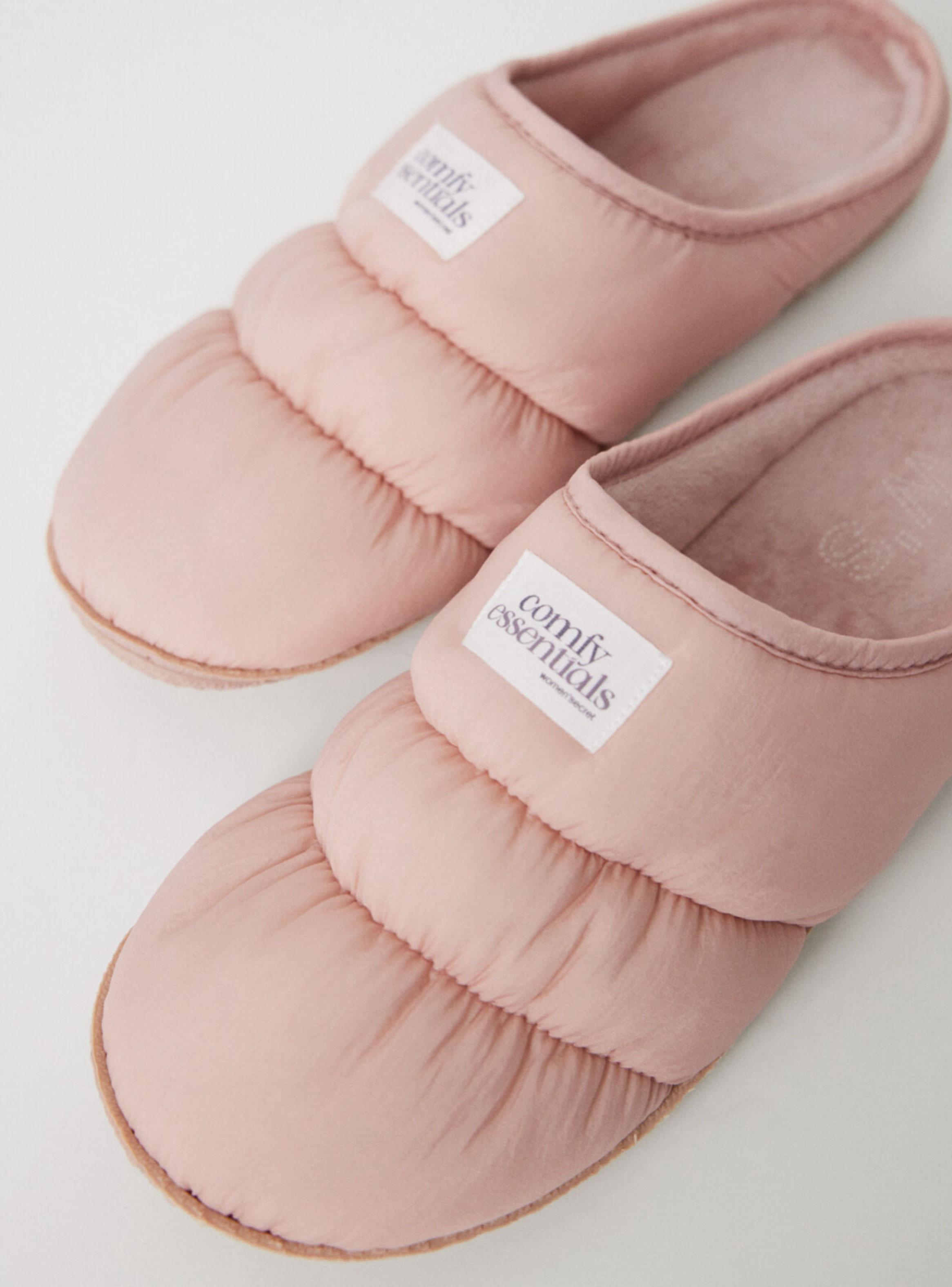 Pantuflas Nailon Acolchado Rosa-2