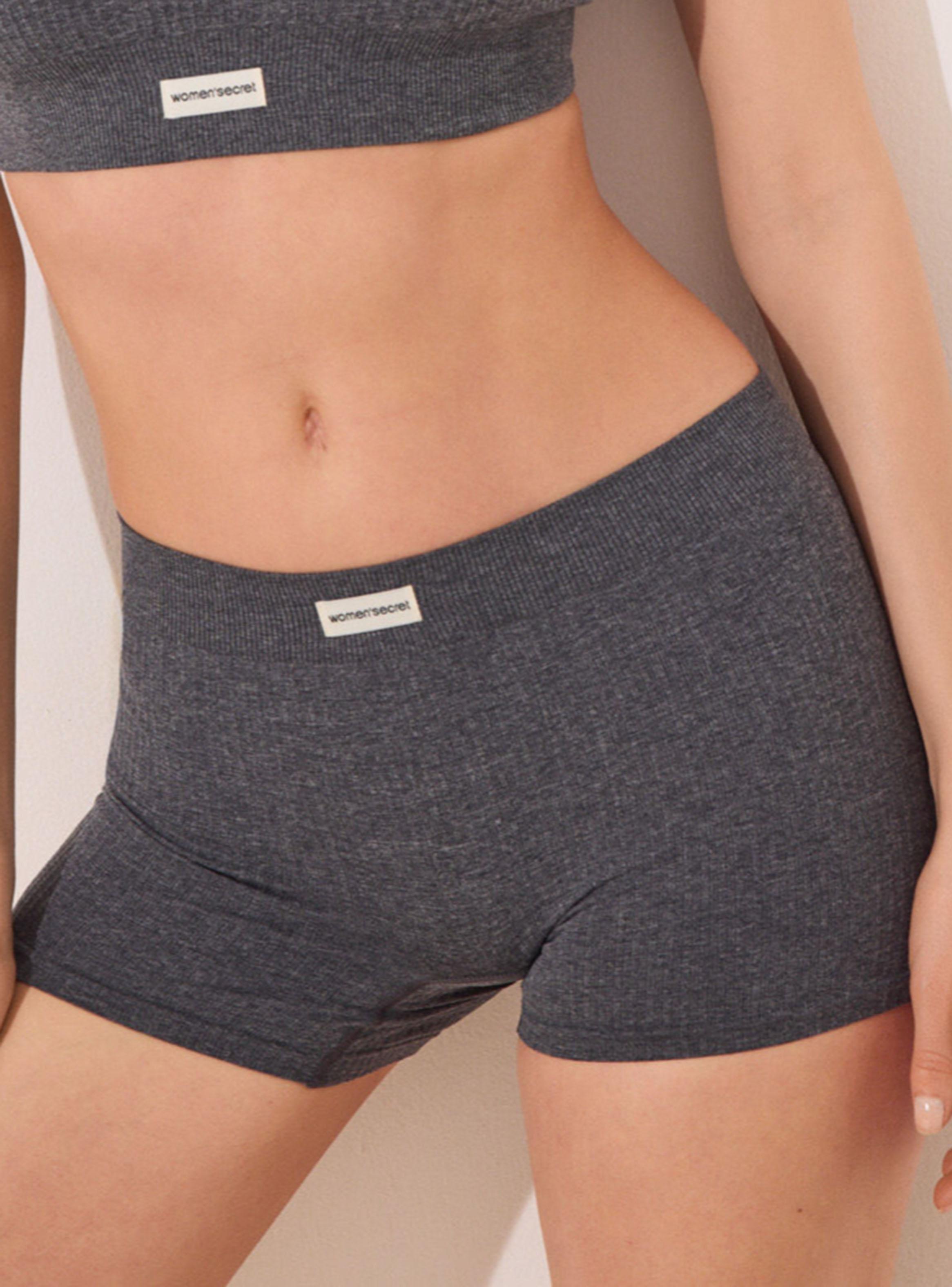 Culotte Canalé Seamless Liso Sólido-2