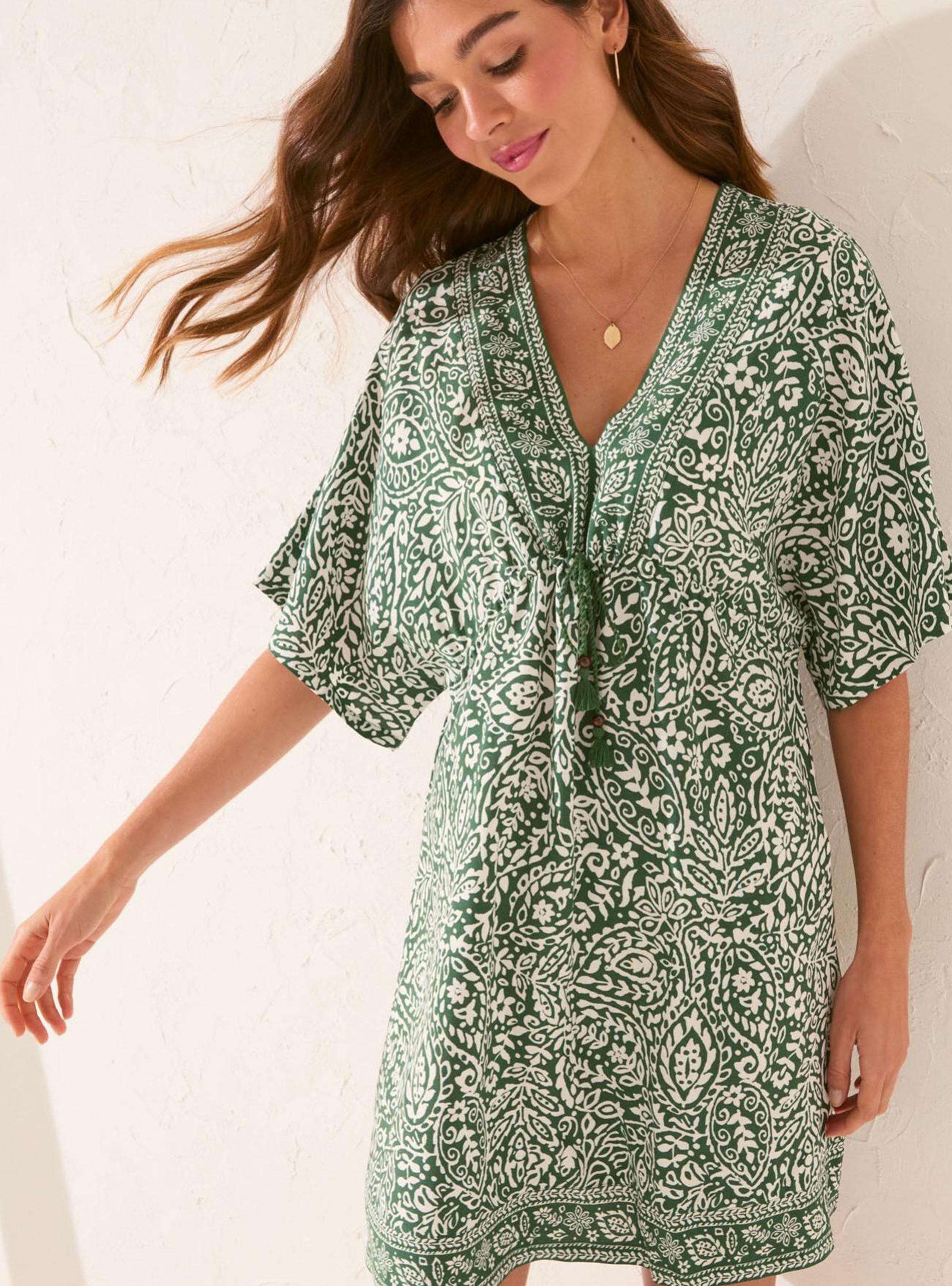Túnica Corta Viscosa Estampado Paisley-2