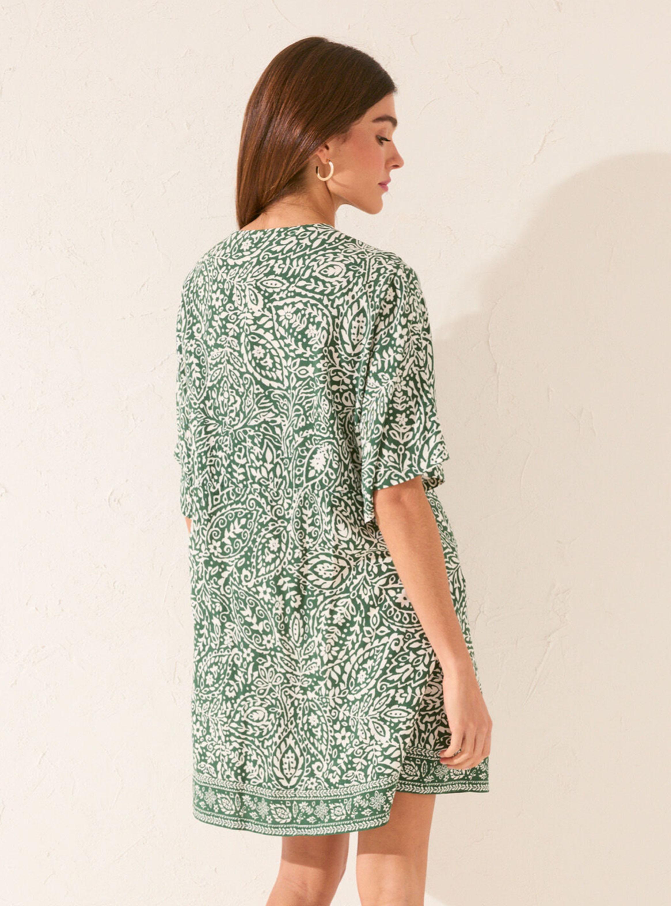 Túnica Corta Viscosa Estampado Paisley-1