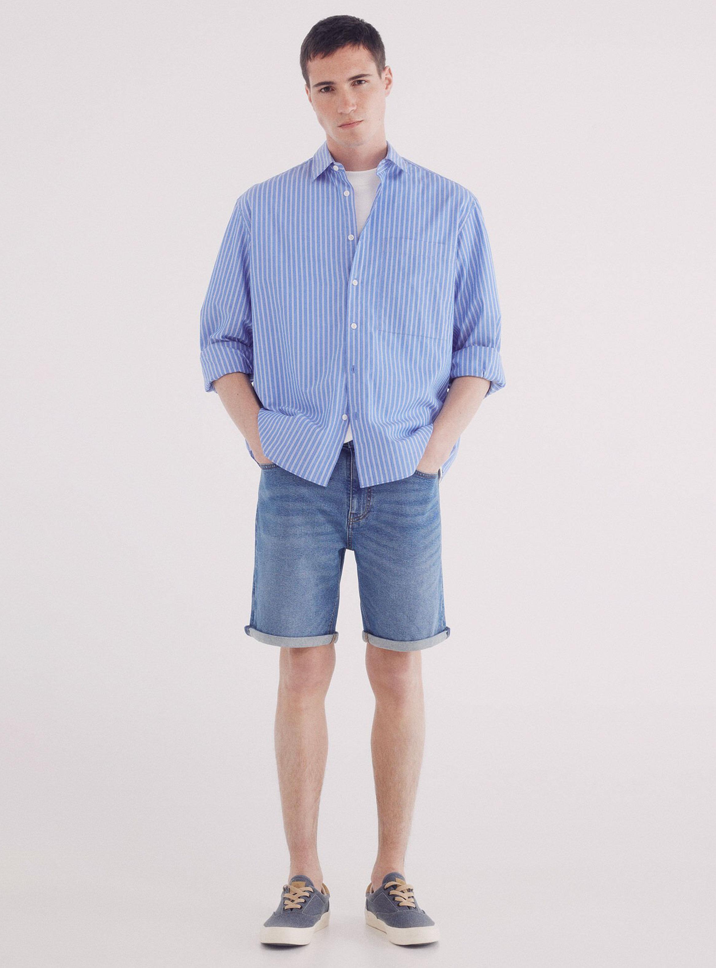 Bermuda Denim Slim Básicos Lavado Medio-3