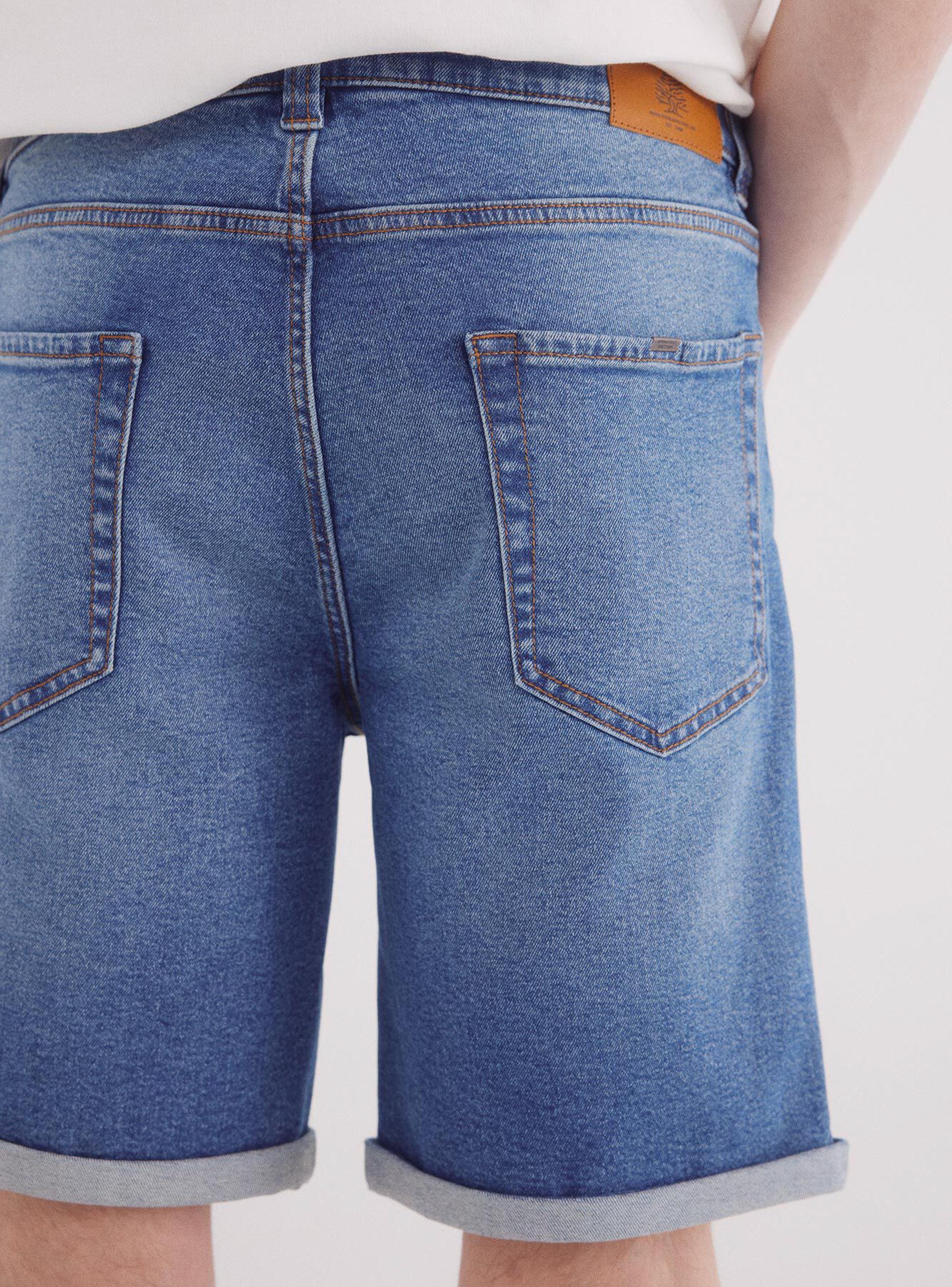 Bermuda Denim Slim Básicos Lavado Medio-2