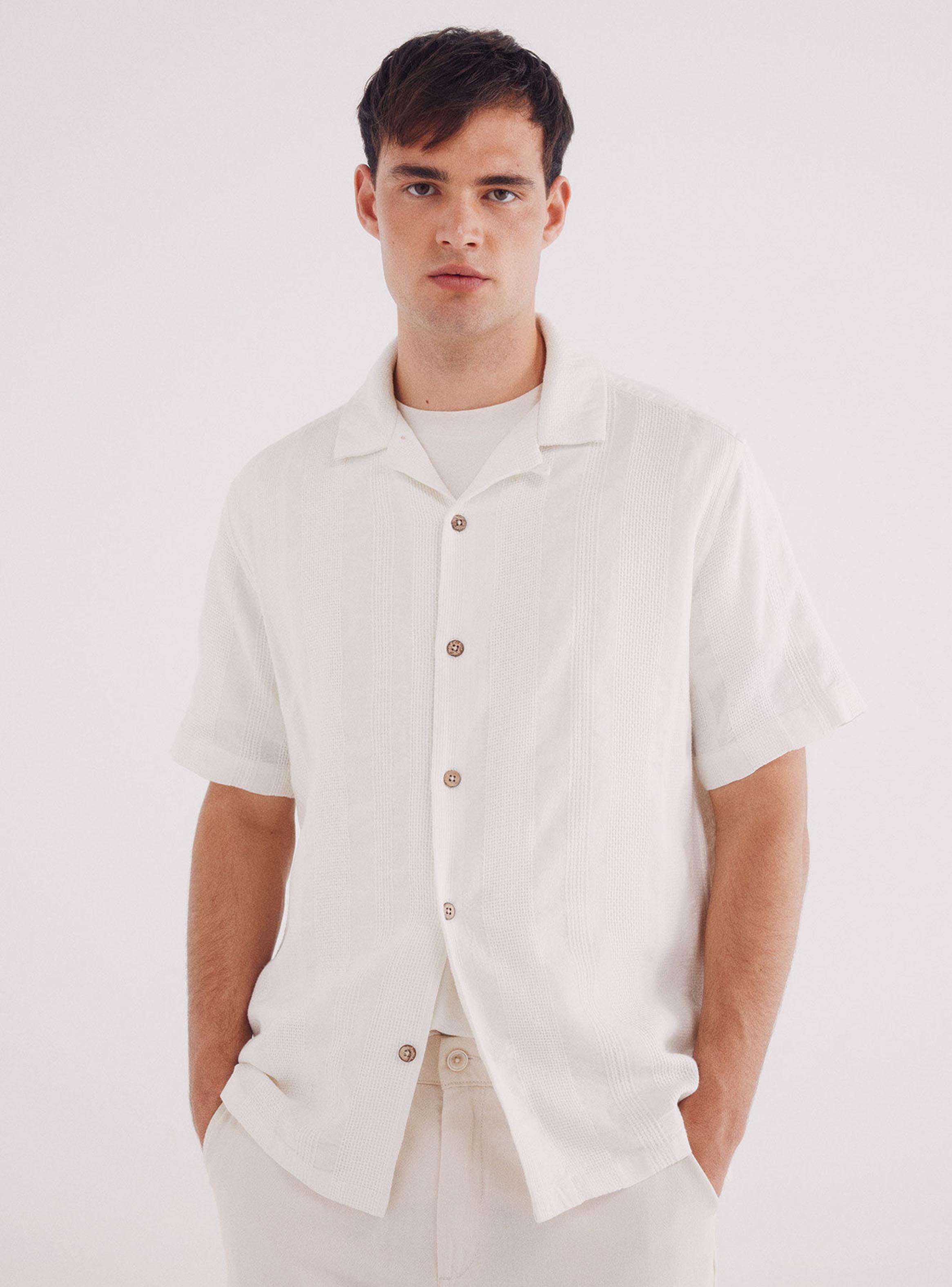Camisa Manga Corta Jacquard-0