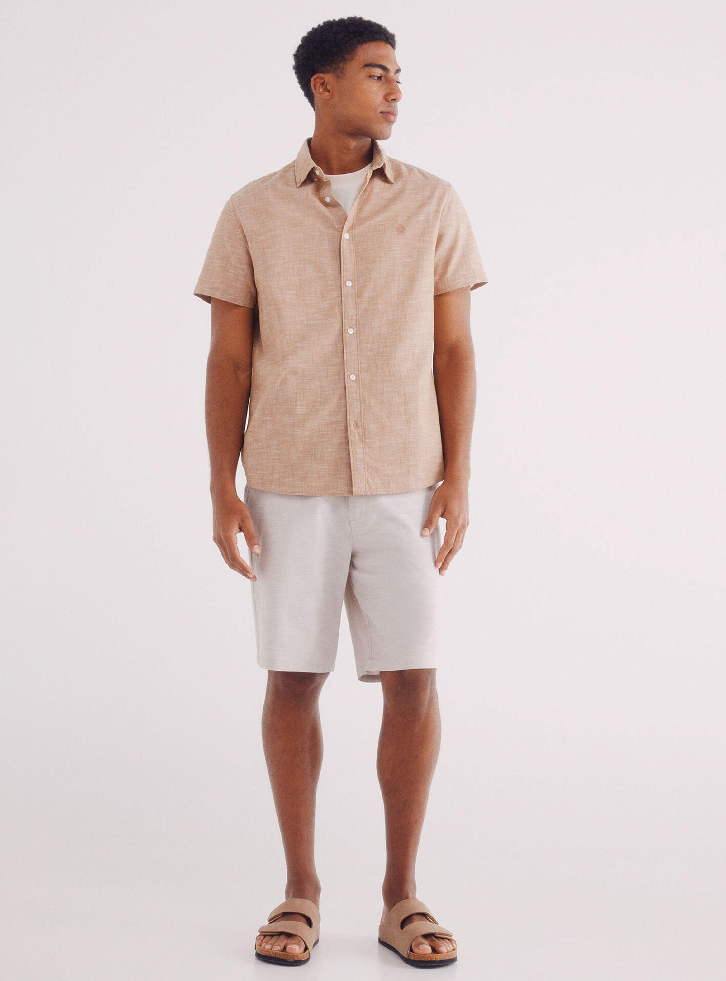 Camisa Manga Corta Efecto Lino-2