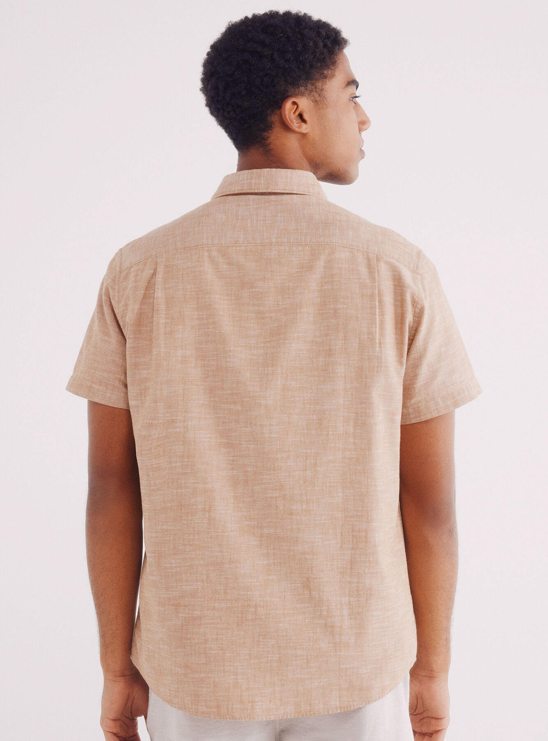 Camisa Manga Corta Efecto Lino-1