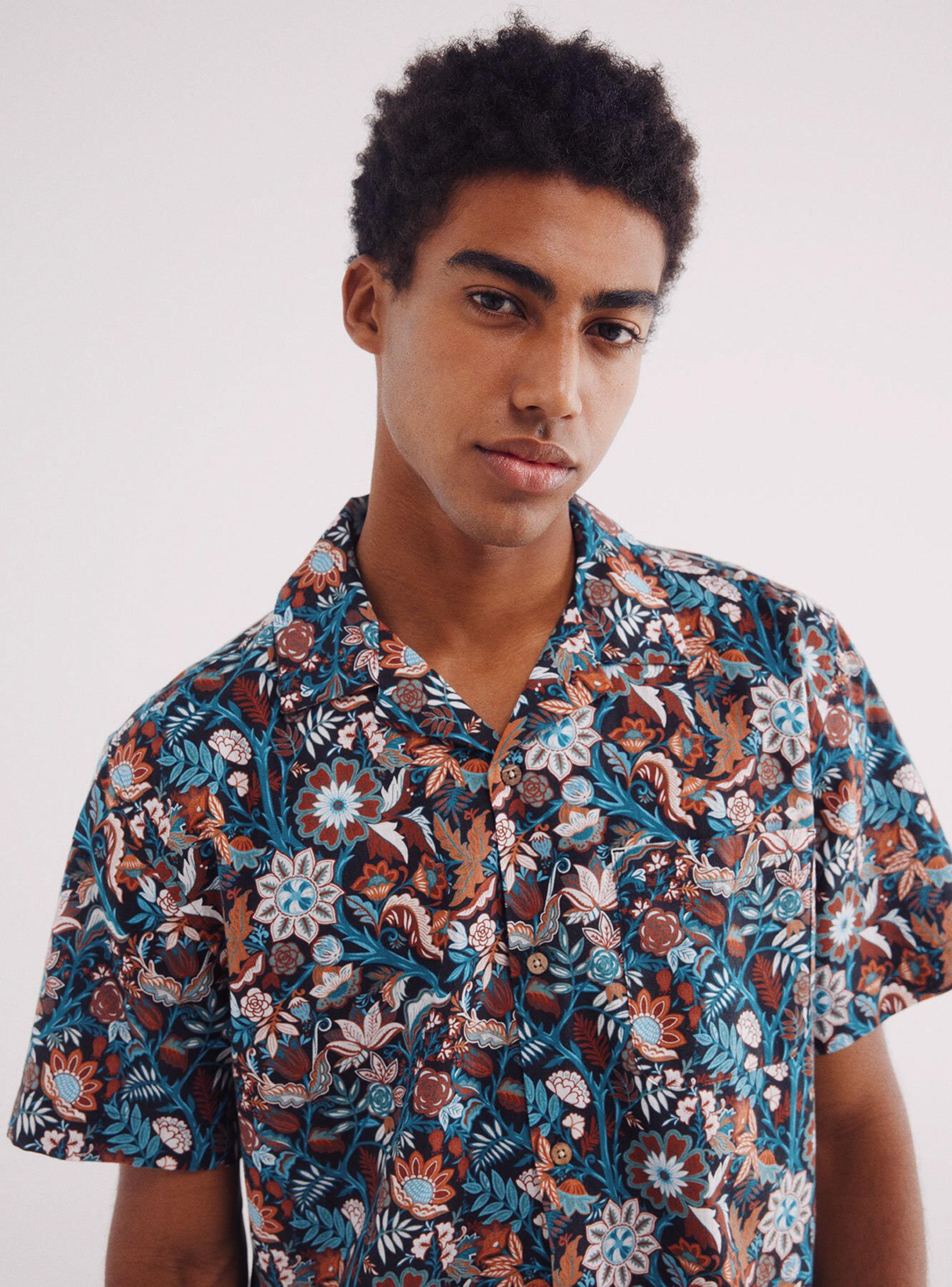 Camisa Bowling Print Flores-2