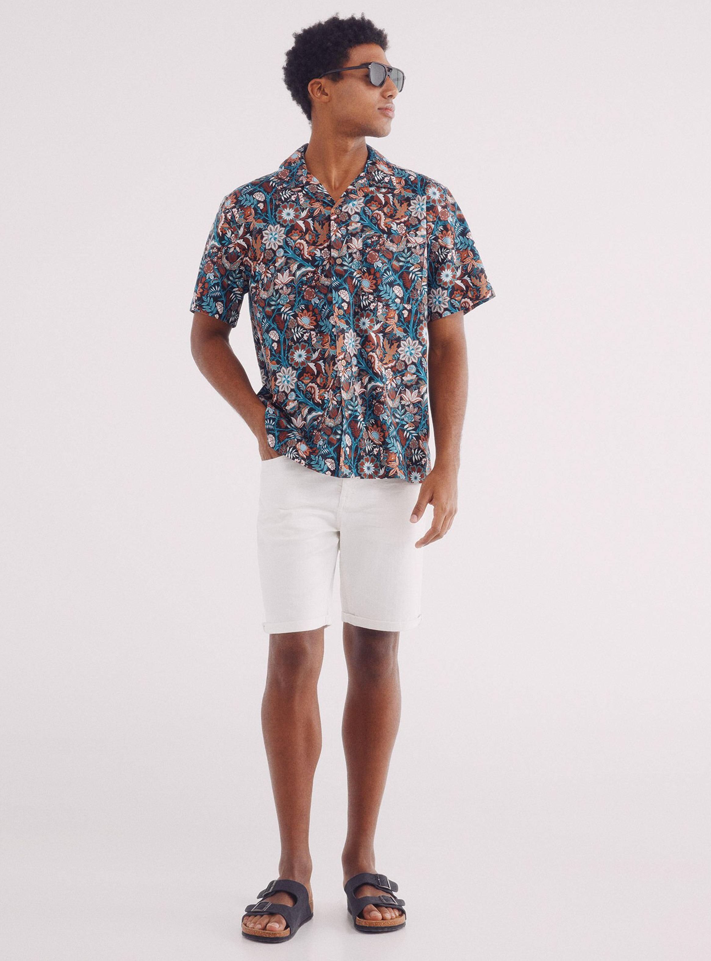 Camisa Bowling Print Flores-4