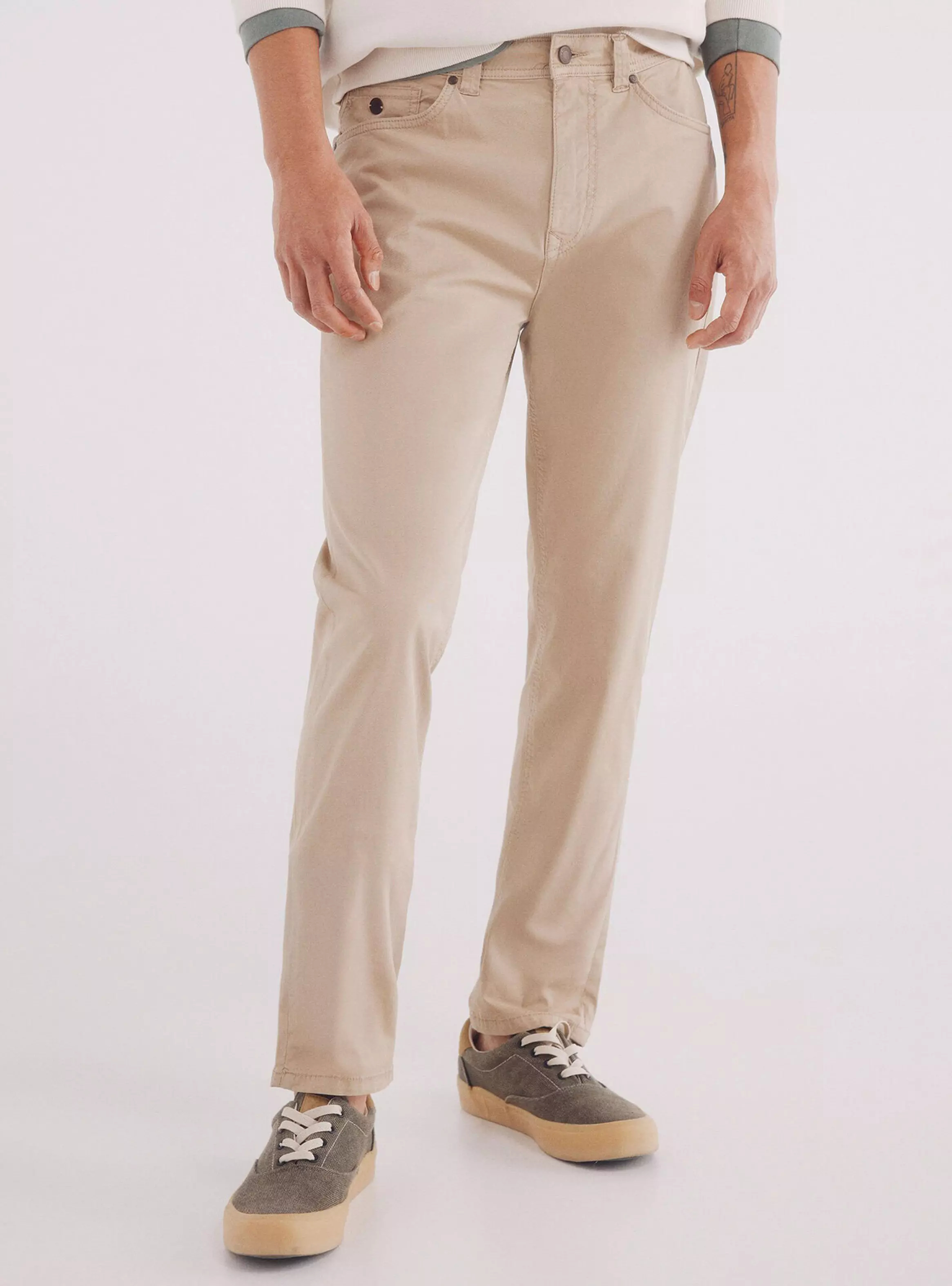 Pantalón 5 bolsillos ligero lavado slim fit-0