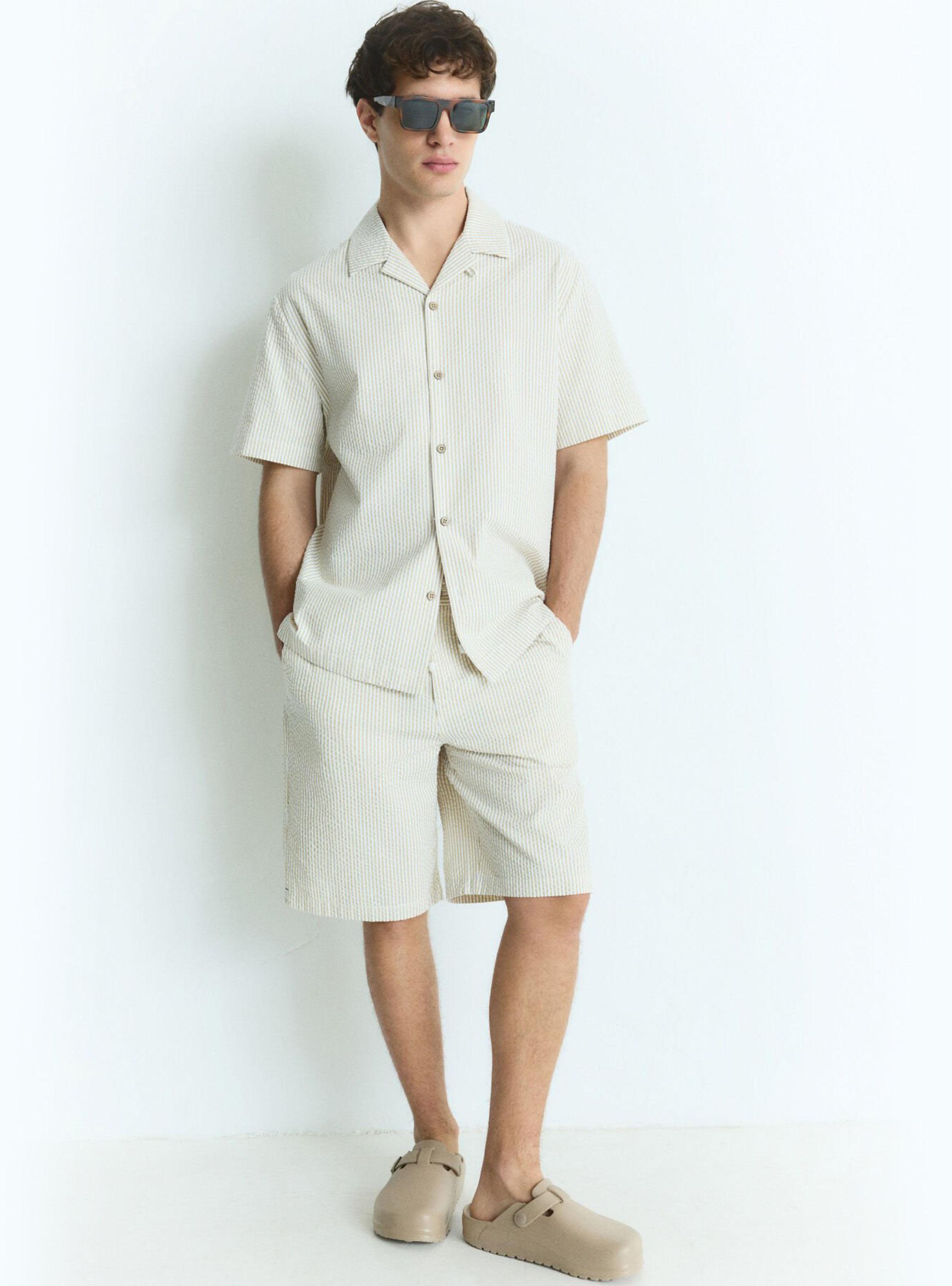 Short Seersucker Relaxed Fit-5