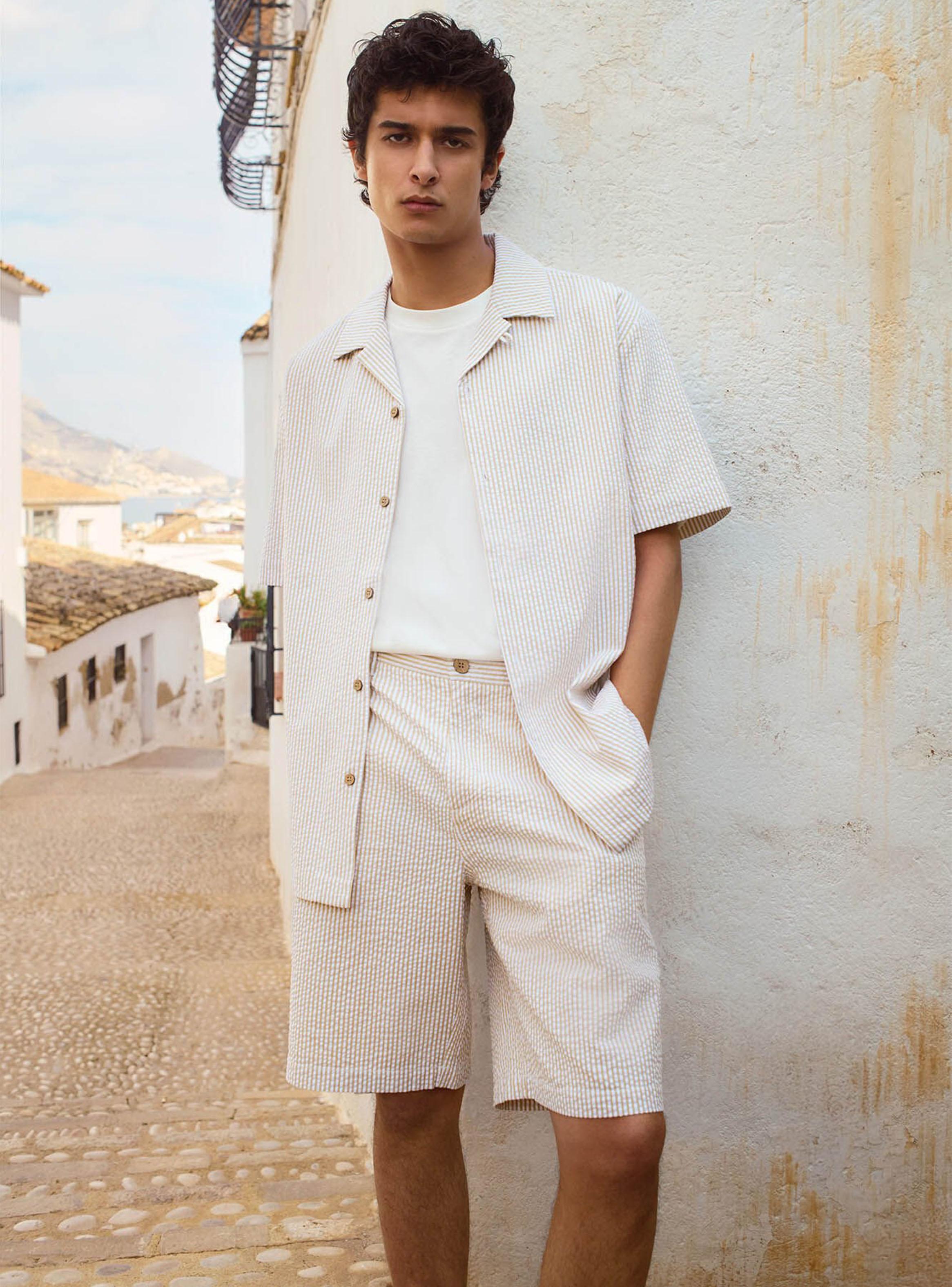 Short Seersucker Relaxed Fit-4