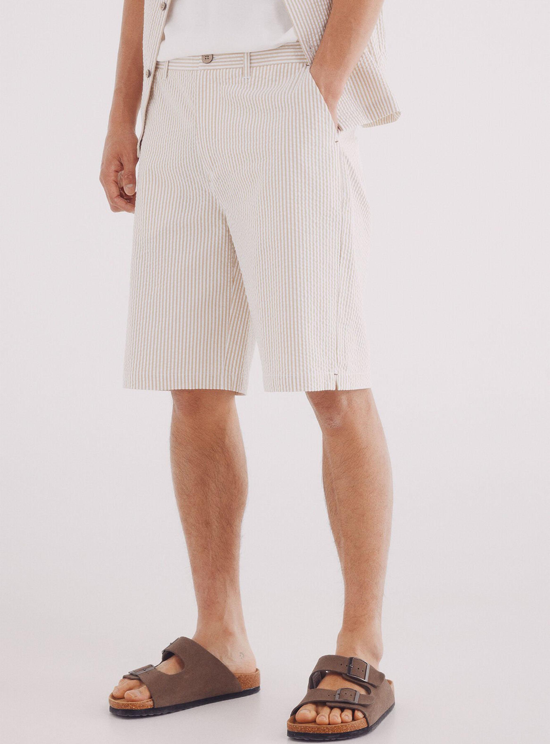 Short Seersucker Relaxed Fit-0