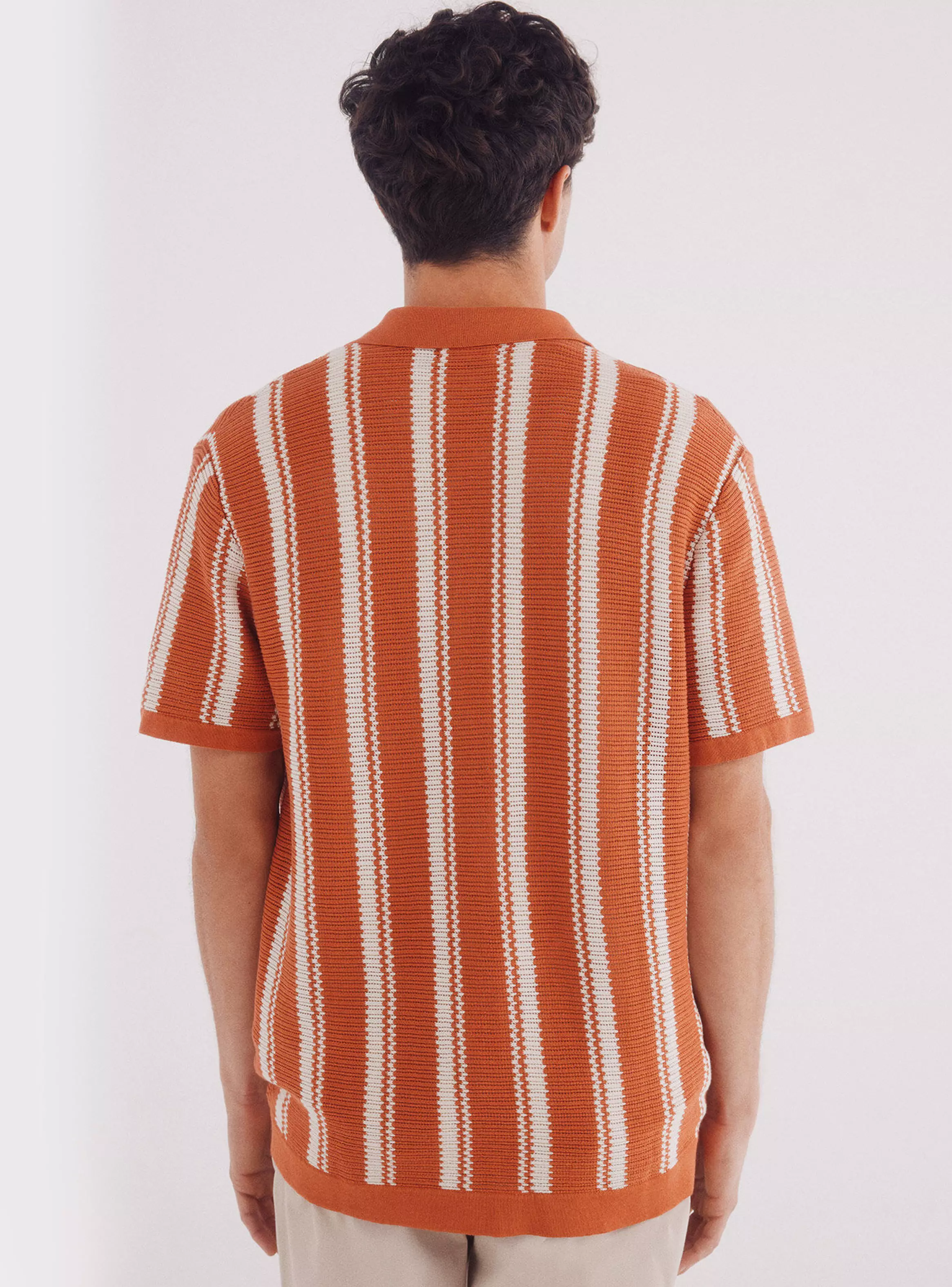 Camisa rayas verticales manga corta-1