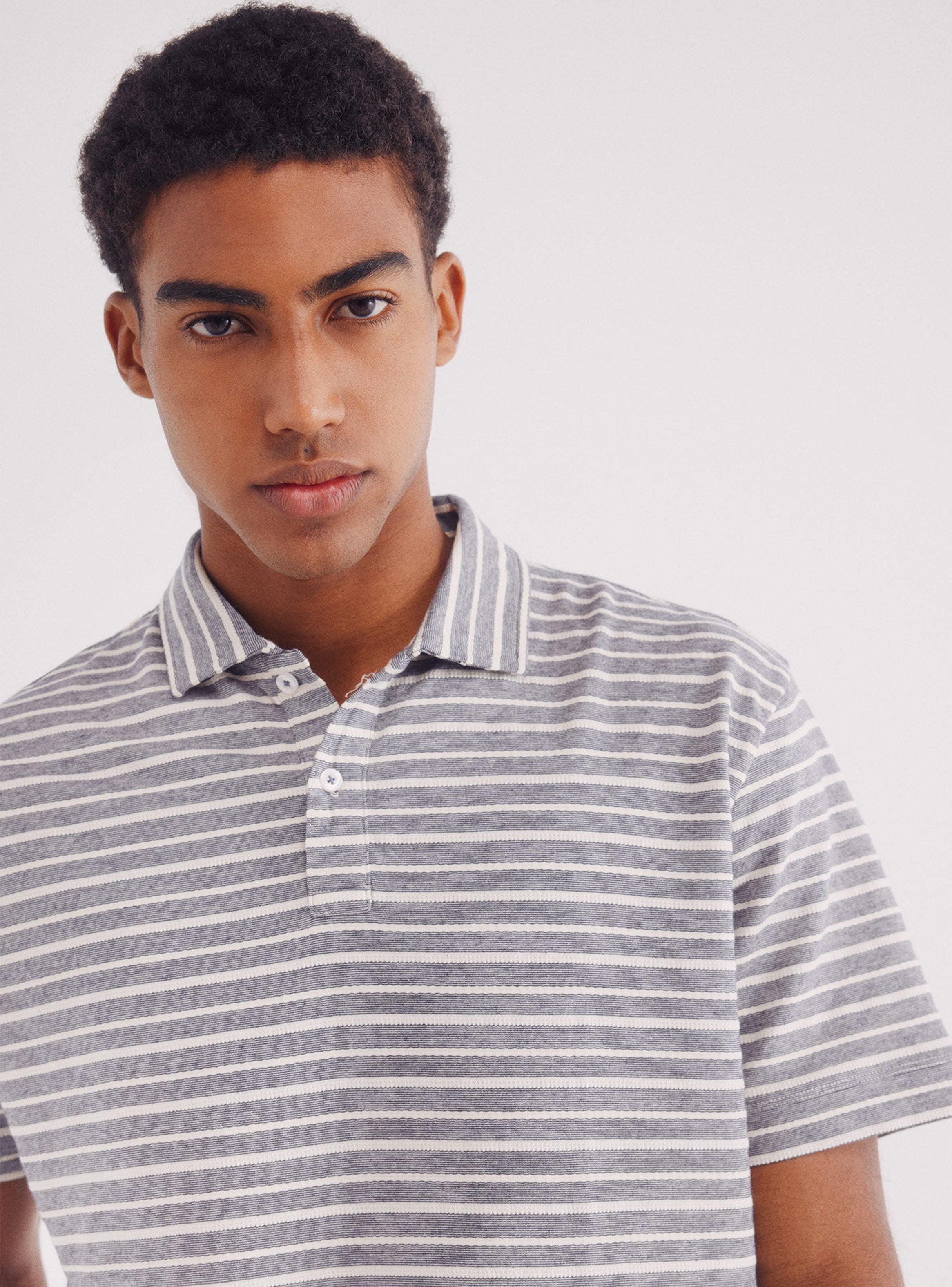 Polera Polera Polo Polerón microraya estructura regular fit-2