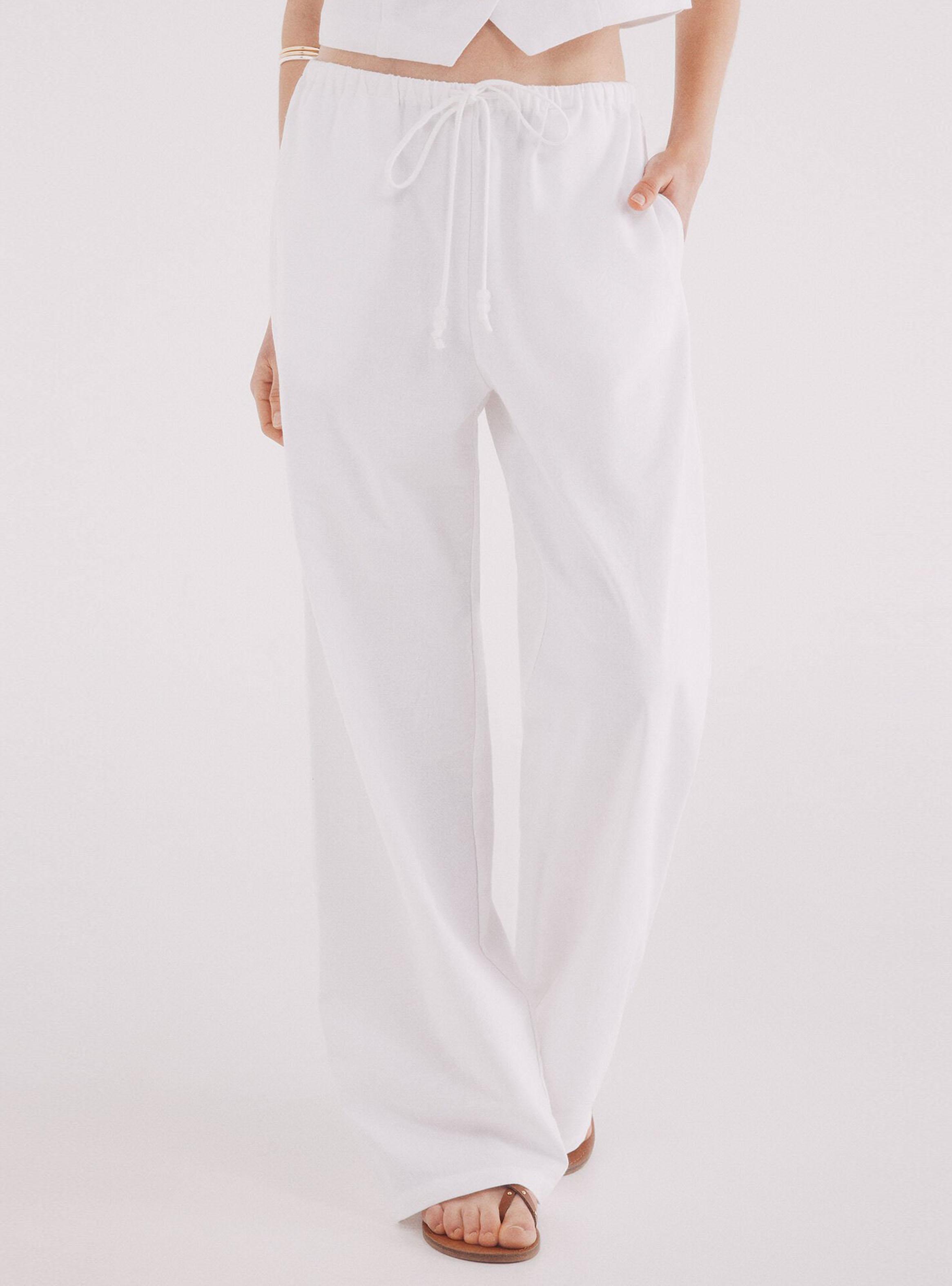 Pantalón Lino Ancho-0