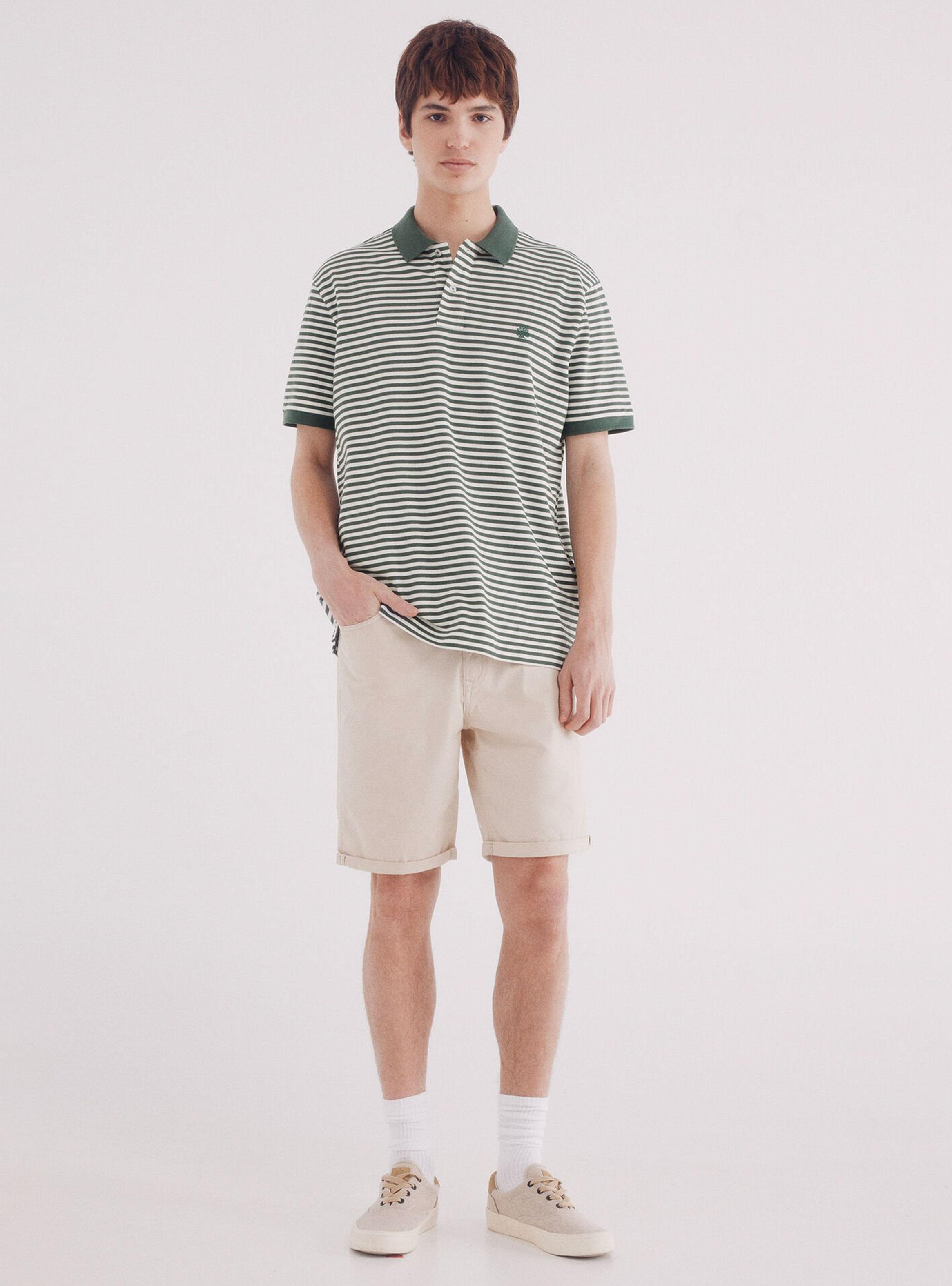 Shorts color ligero lavado slim fit-4