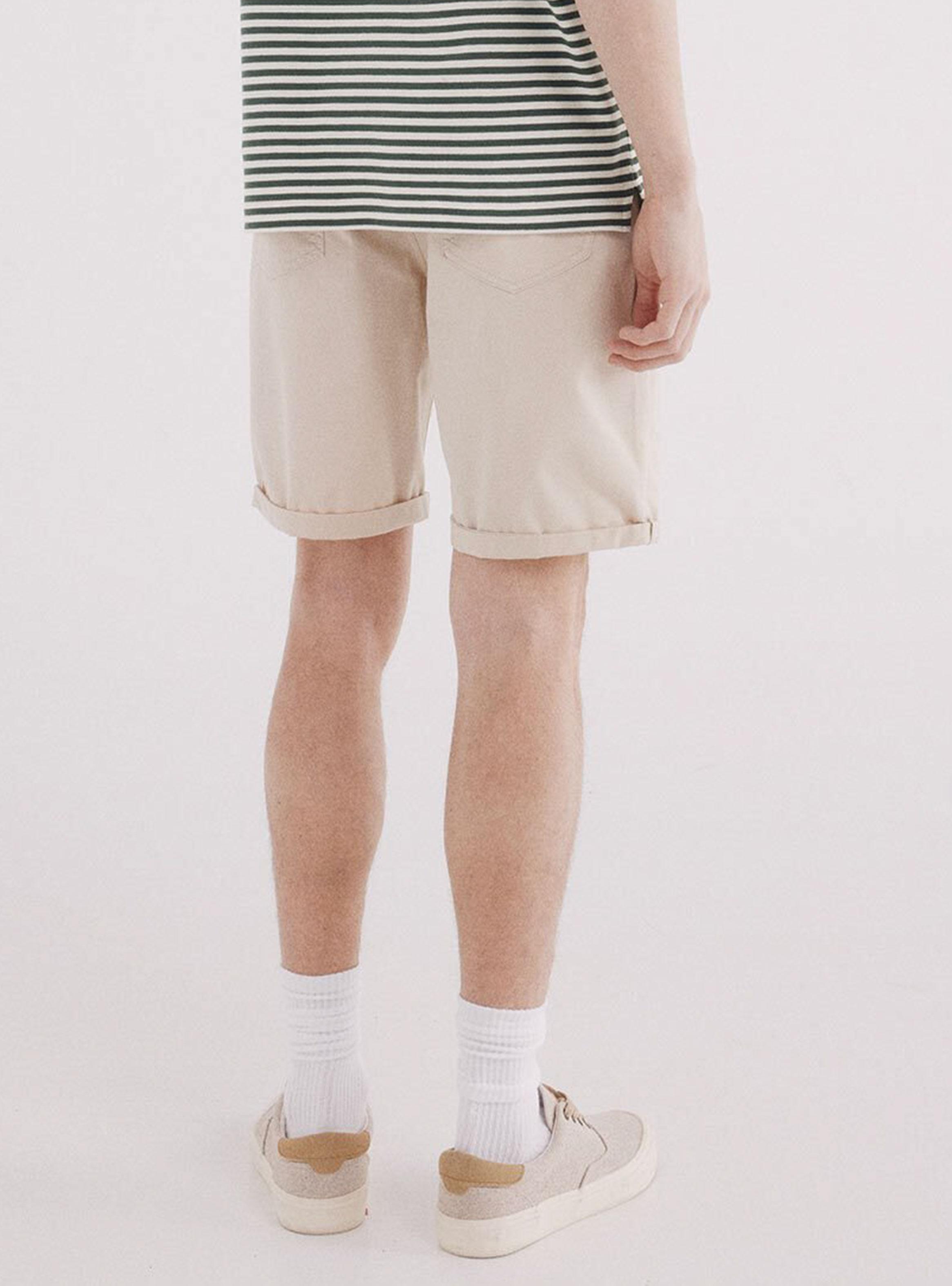 Shorts color ligero lavado slim fit-1