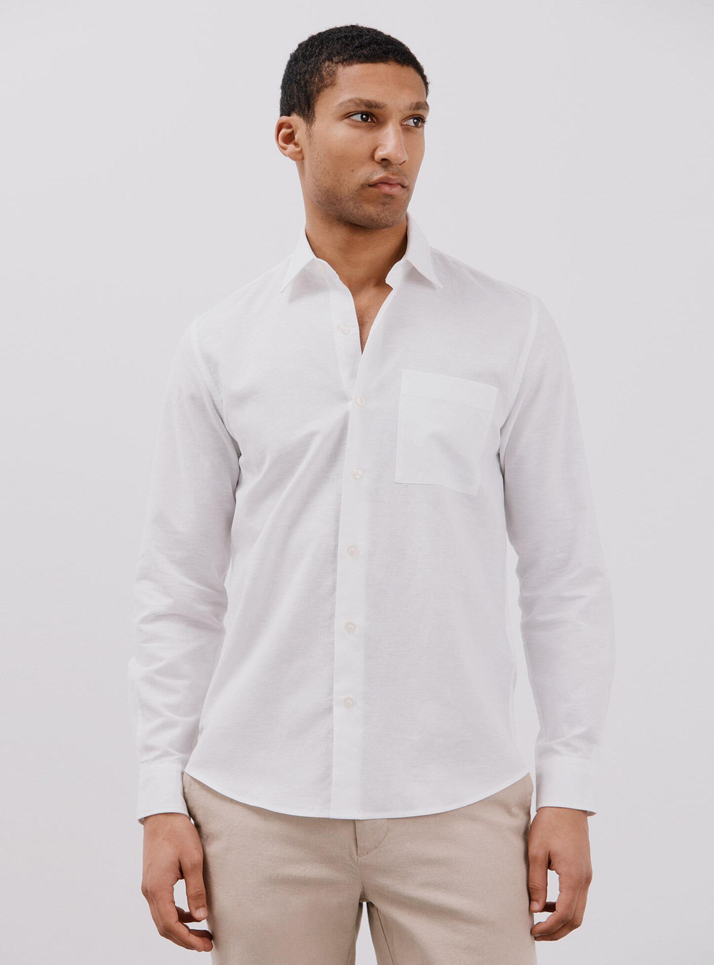 Camisa Lino Algodón Liso-0