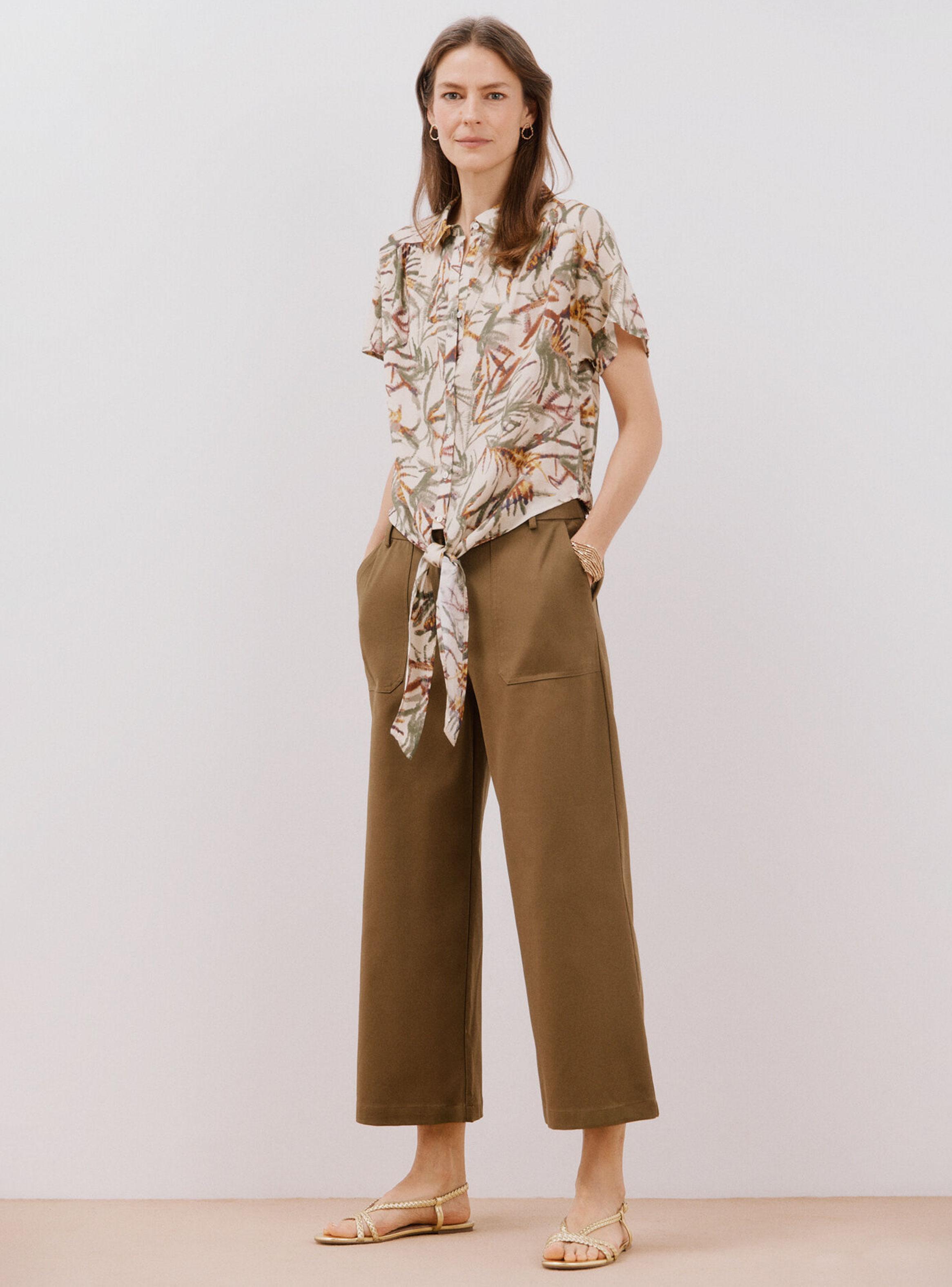 Camisa Estampada con Nudo-3