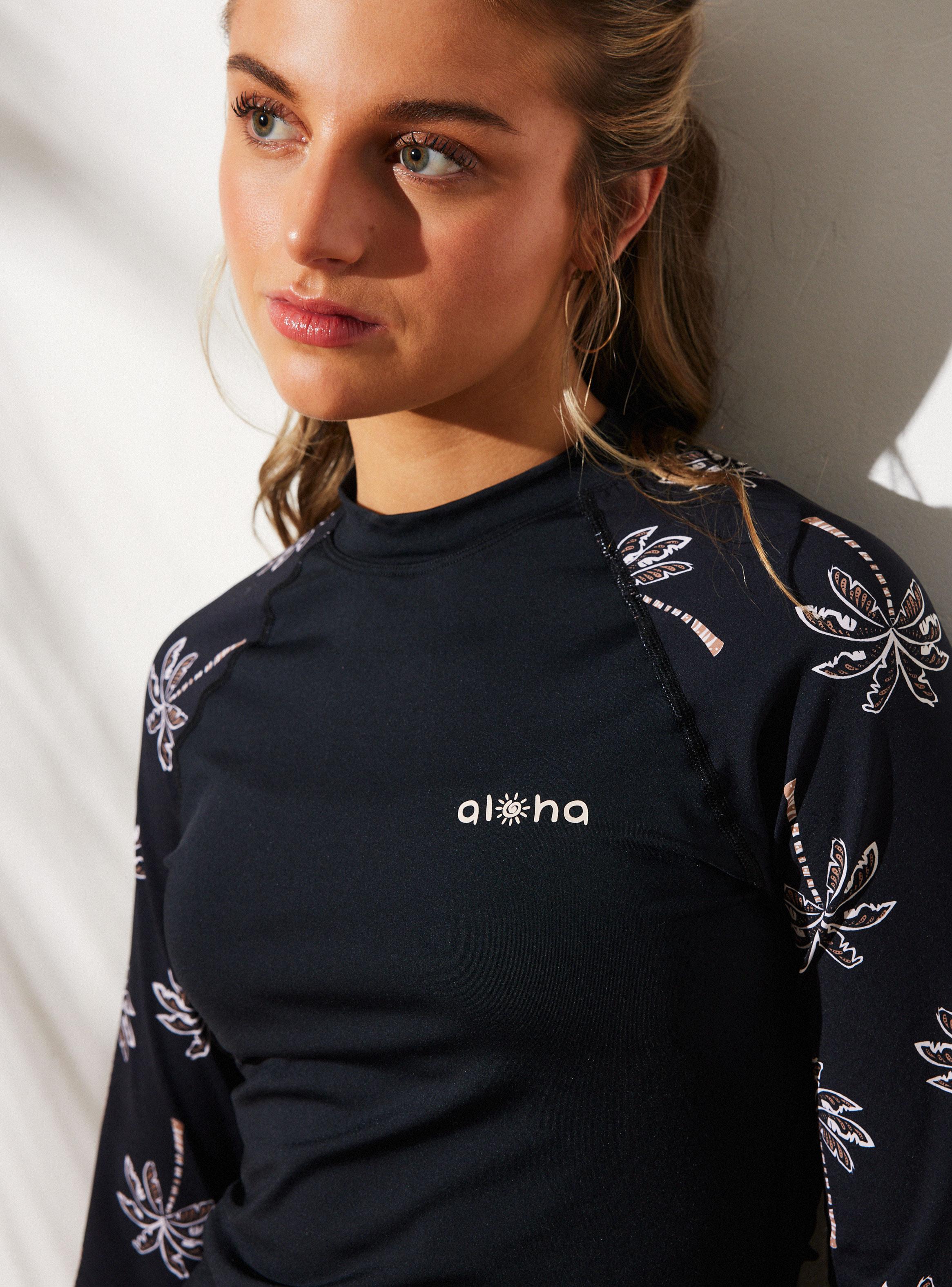 Traje de Baño Polera de Baño con Manga Larga Print-2