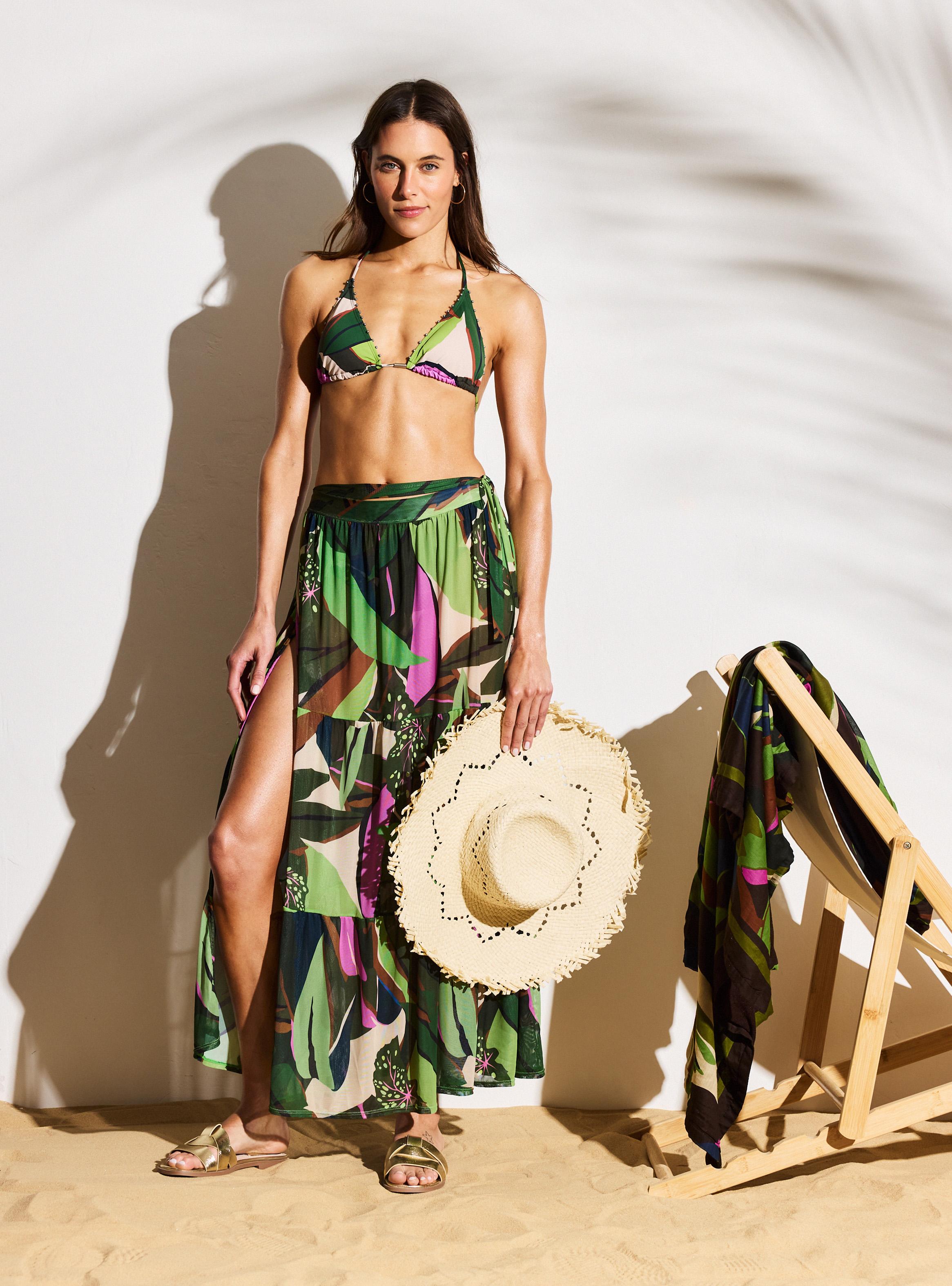 Bikini Triángulo con Cuentas en los Bordes-4